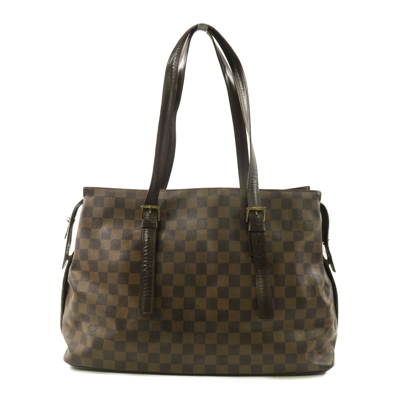 LOUIS VUITTON Damier Chelsea金扣肩背袋啡色