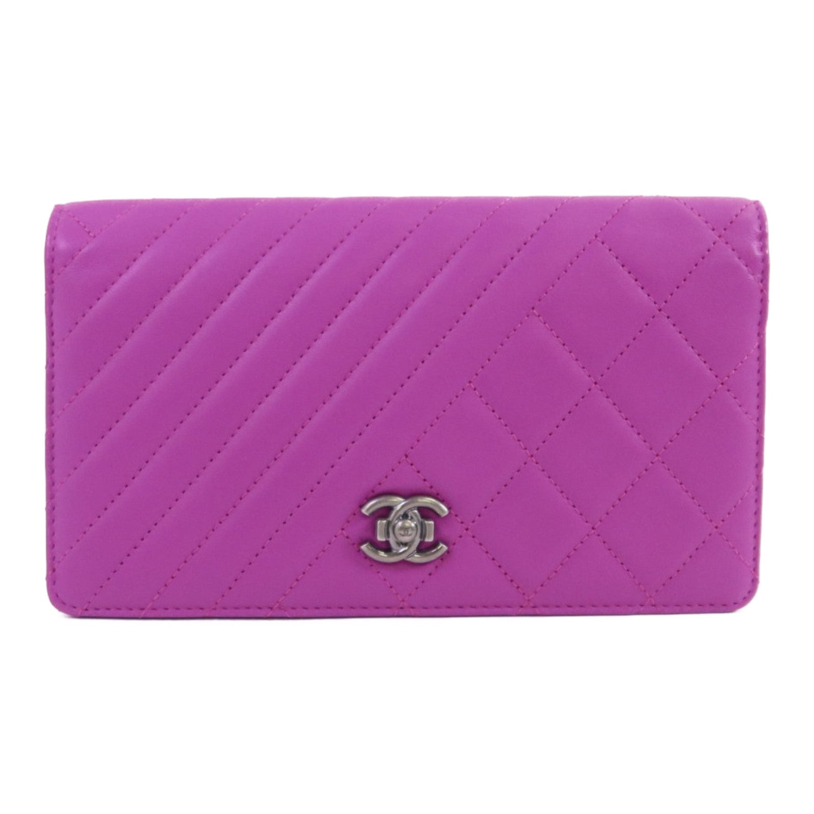 CHANEL 羊皮皮革Boy Long Wallet長錢包