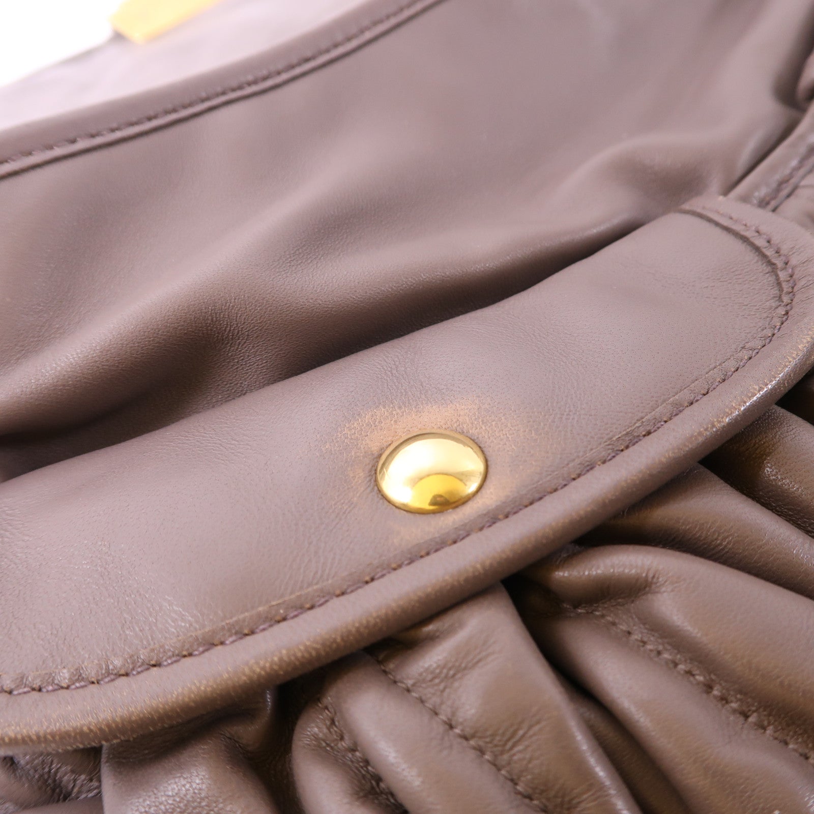 Miu Miu 羊皮皮革Shoulder Bag金扣手挽肩背兩用袋