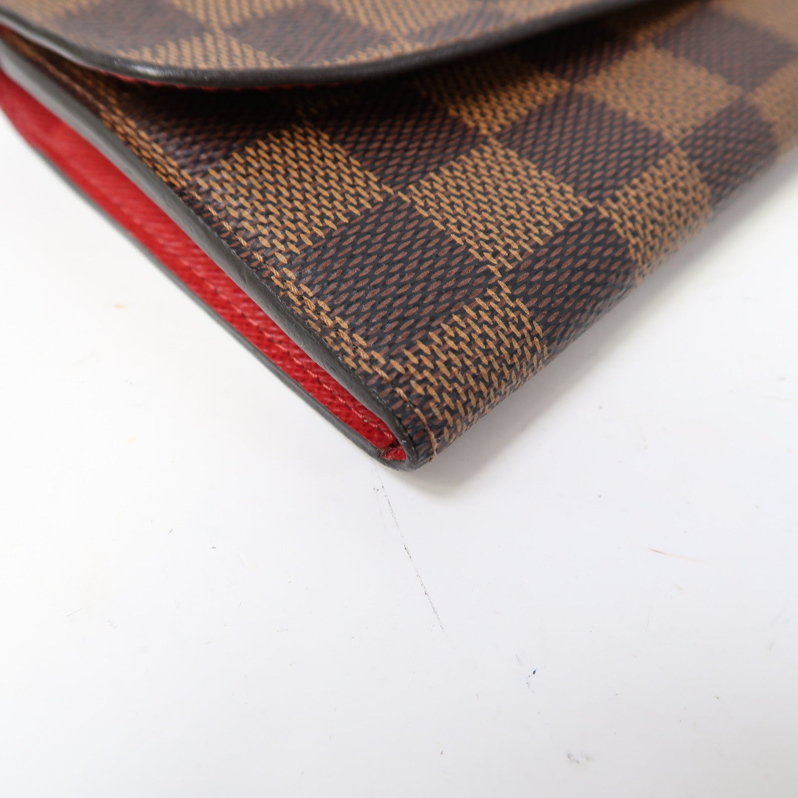 LOUIS VUITTON Damier Ebene Emilie Wallet金扣長錢包啡色