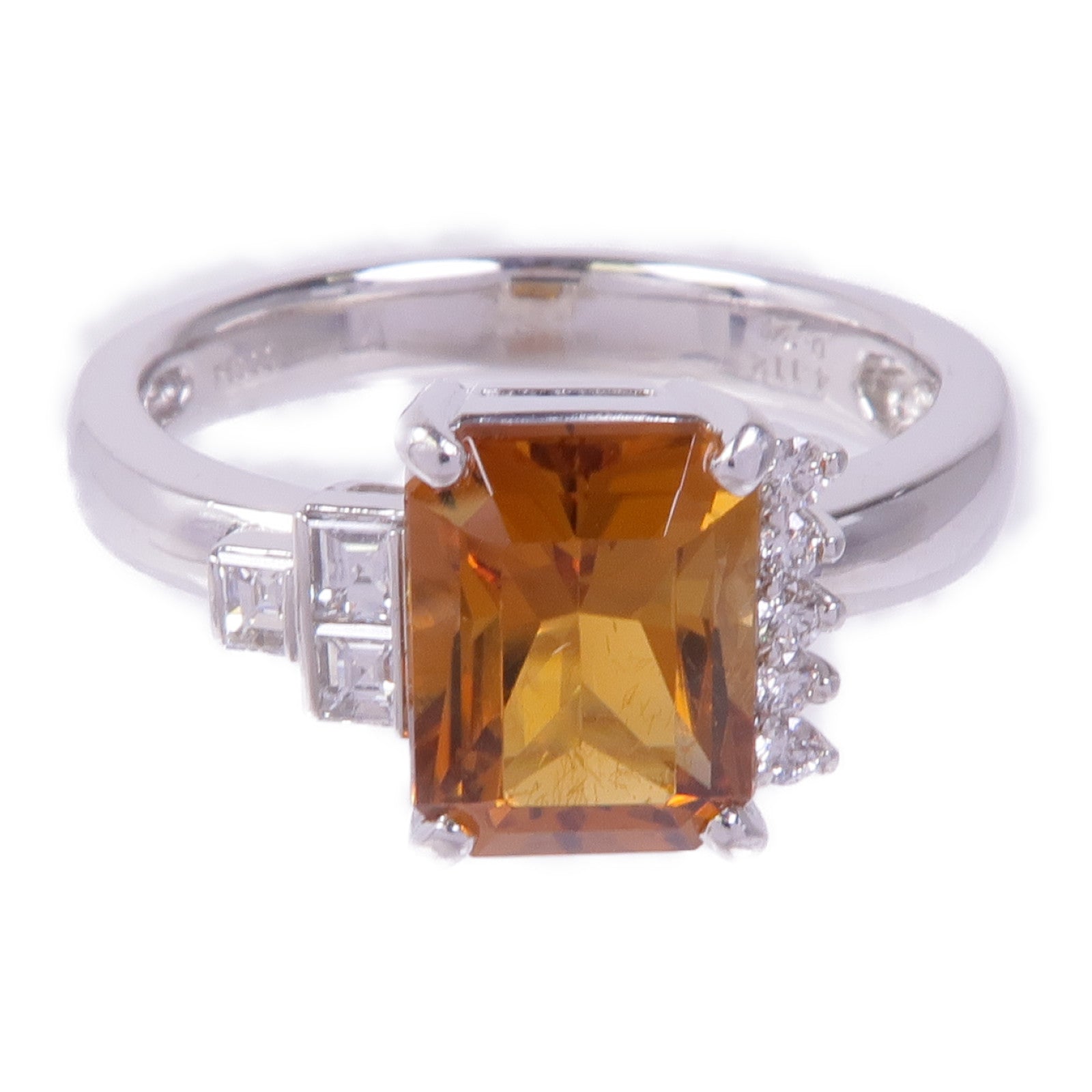 JEWELRY PT900鉑金Tourmaline Diamond Ring電氣石/鑽石戒指US#11.75