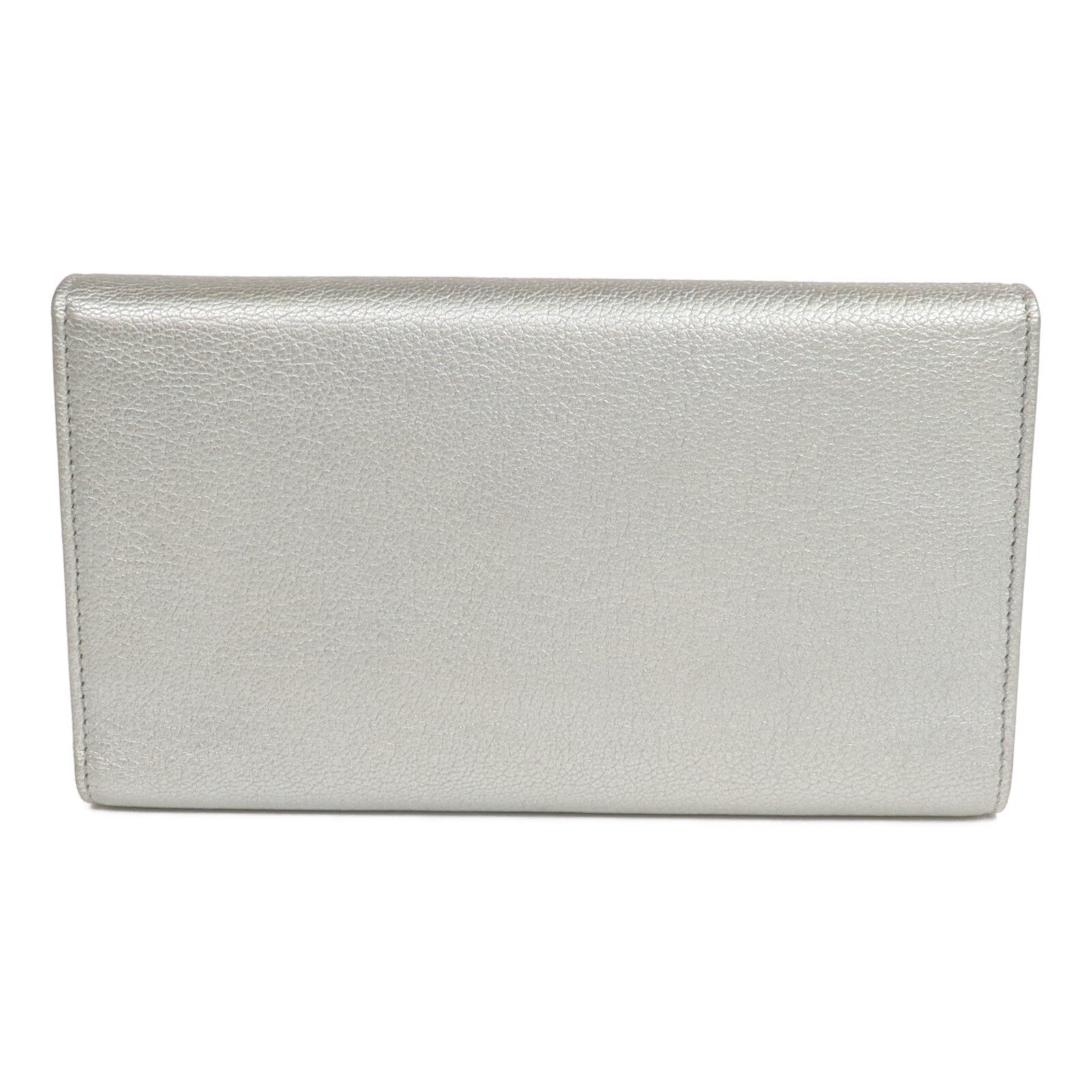 CHANEL 牛皮皮革Long Wallet銀扣長錢包