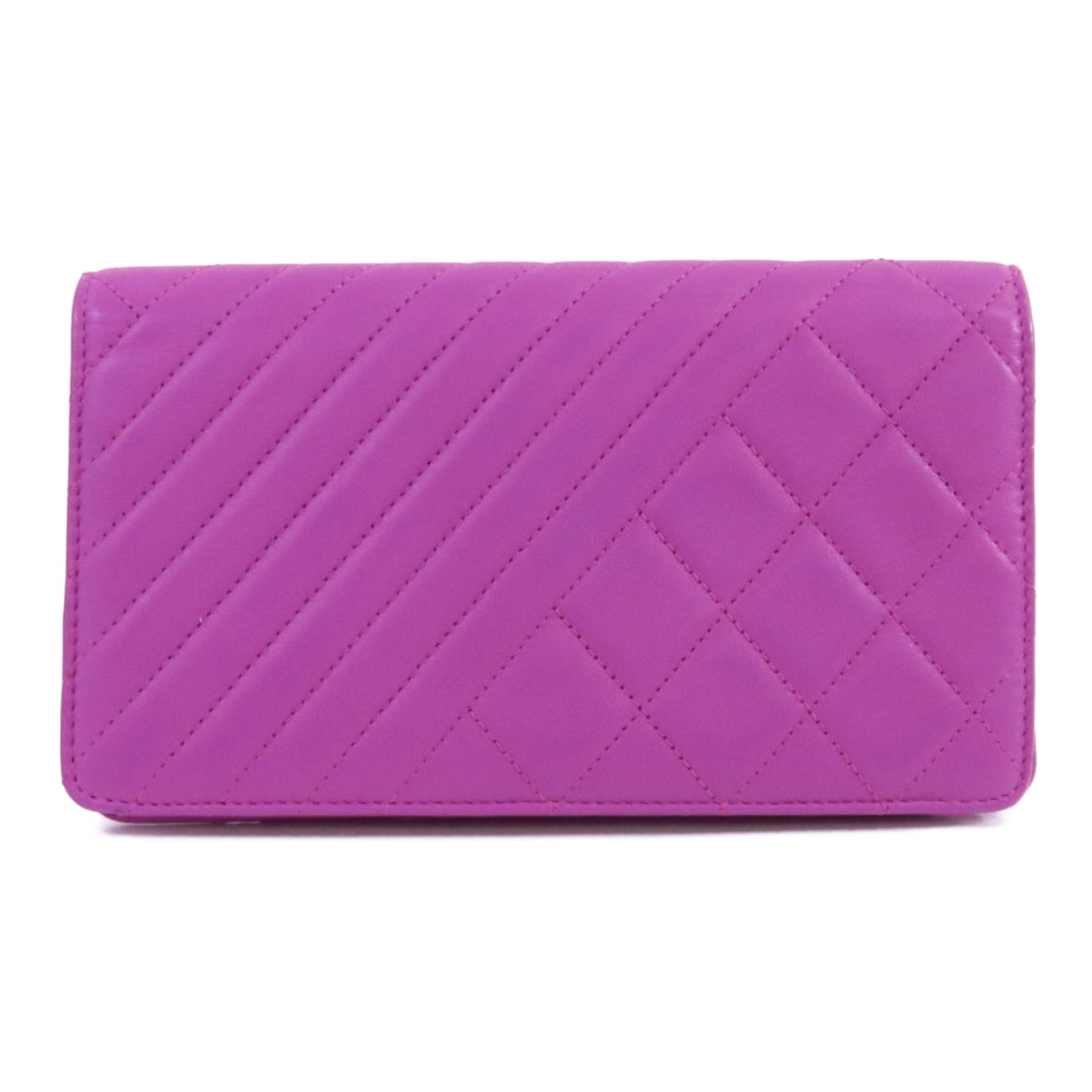 CHANEL 羊皮皮革Boy Long Wallet長錢包