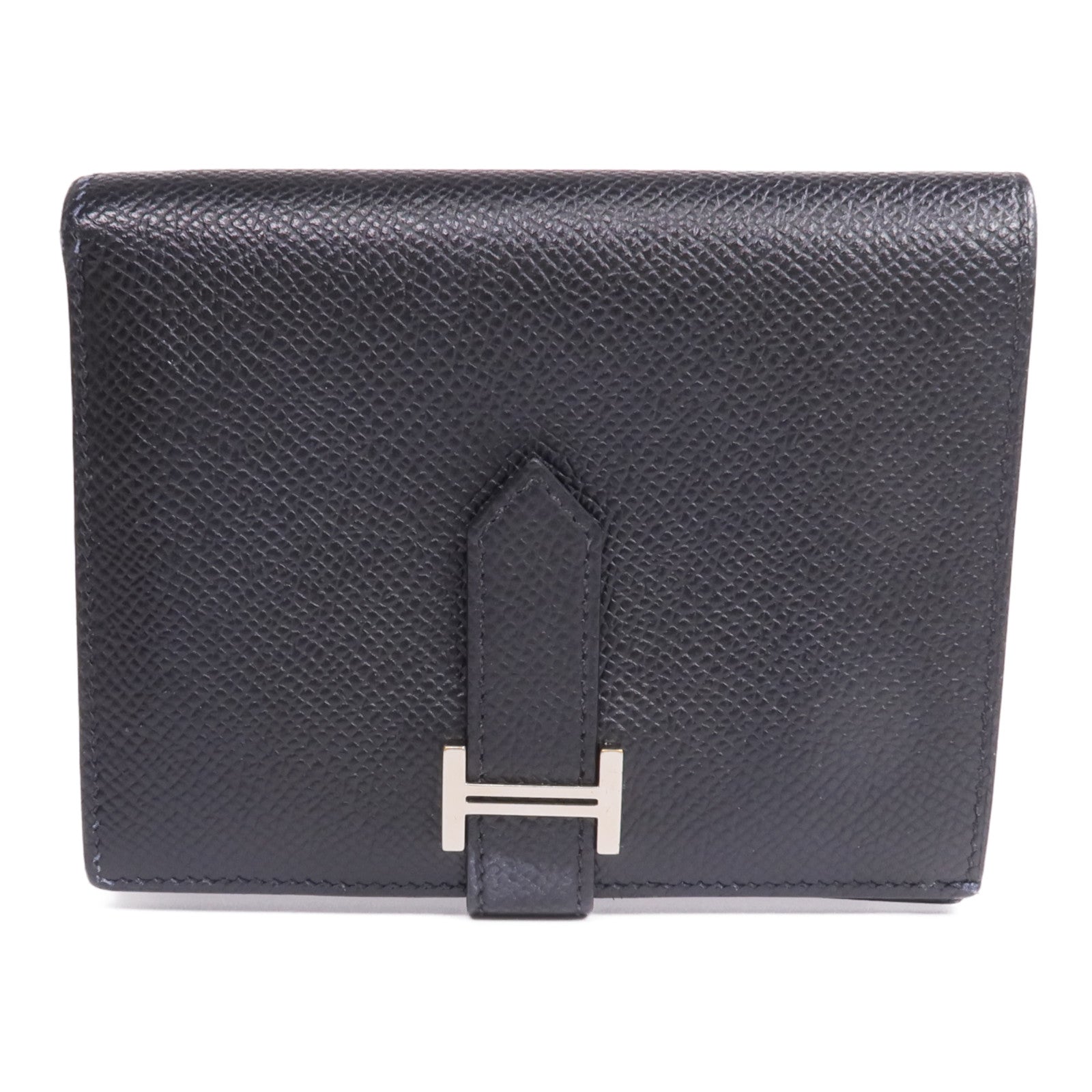 HERMES Epsom皮革Bearn Compact Wallet錢包Noir