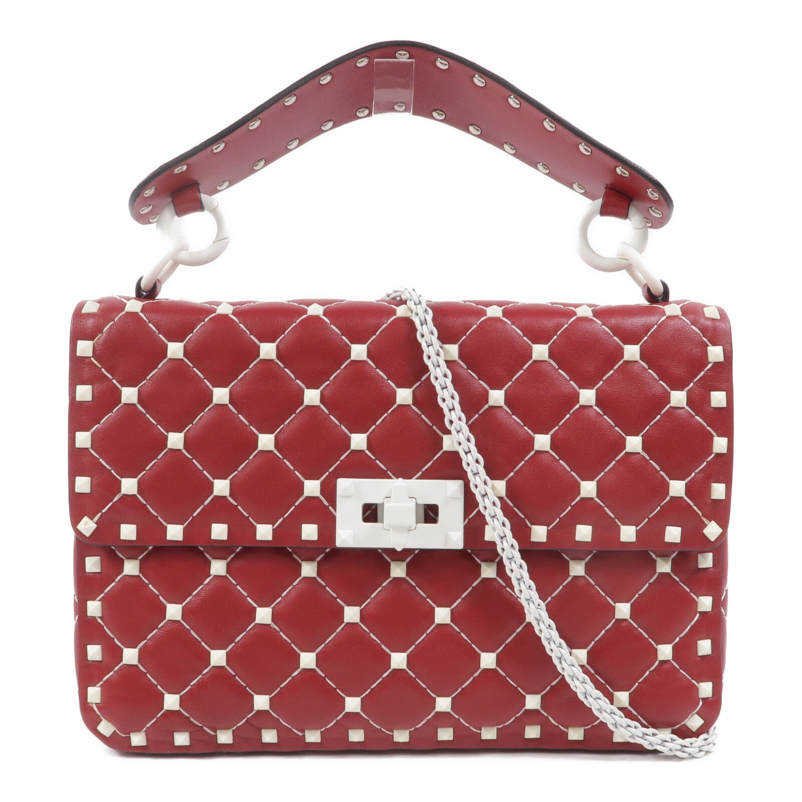 Valentino 牛皮皮革Shoulder Bag鏈帶手挽肩背兩用袋