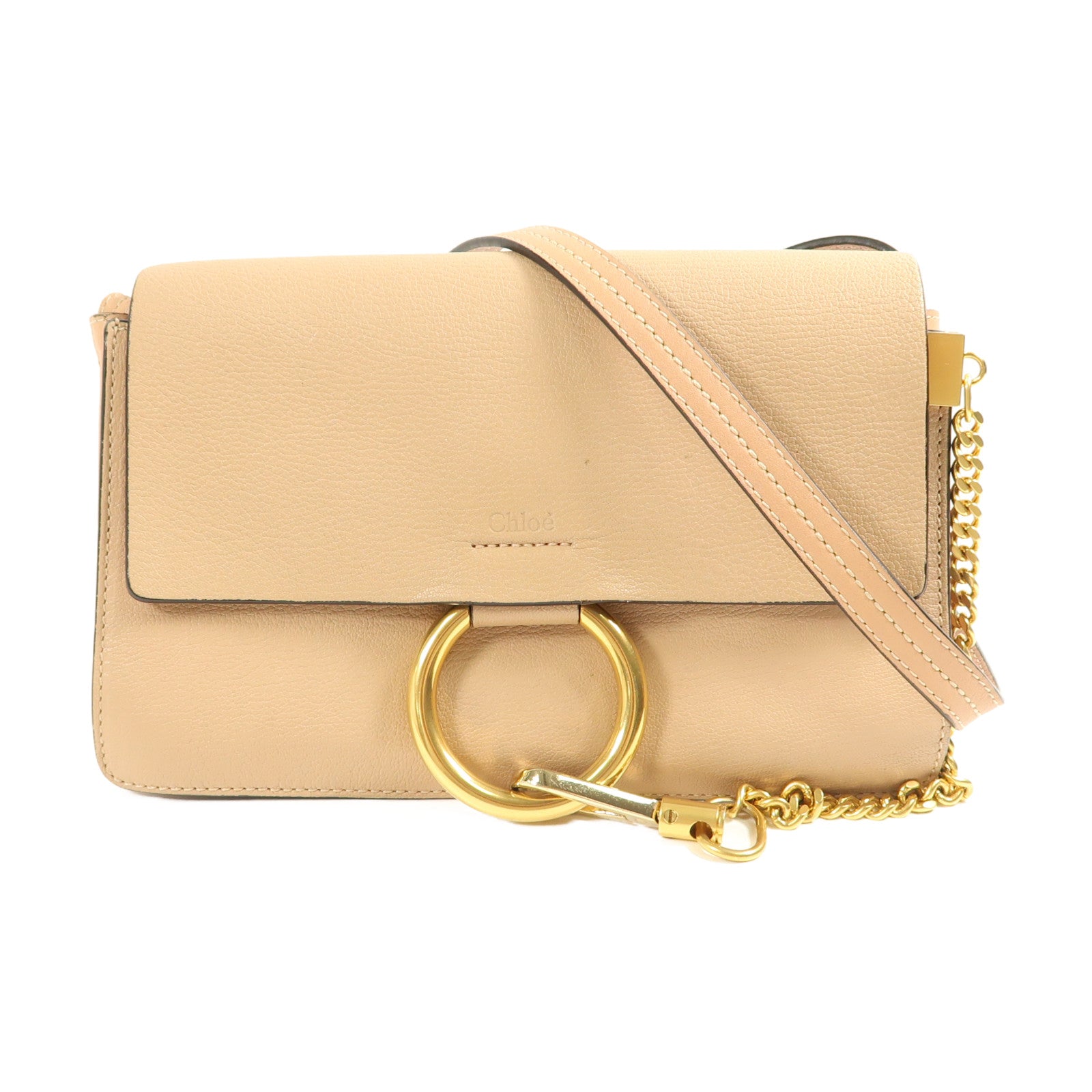 Chloe 牛皮皮革Shoulder Bag金扣肩背袋