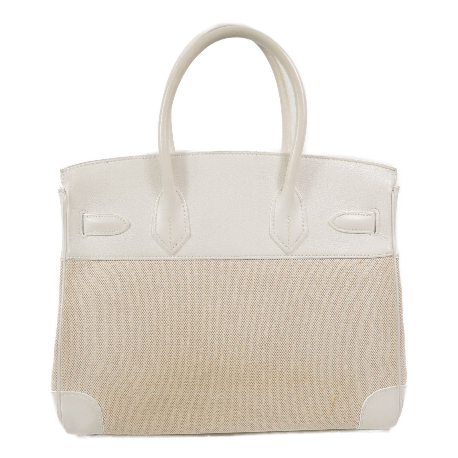HERMES Swift皮革/Toile帆布Birkin 30手挽袋