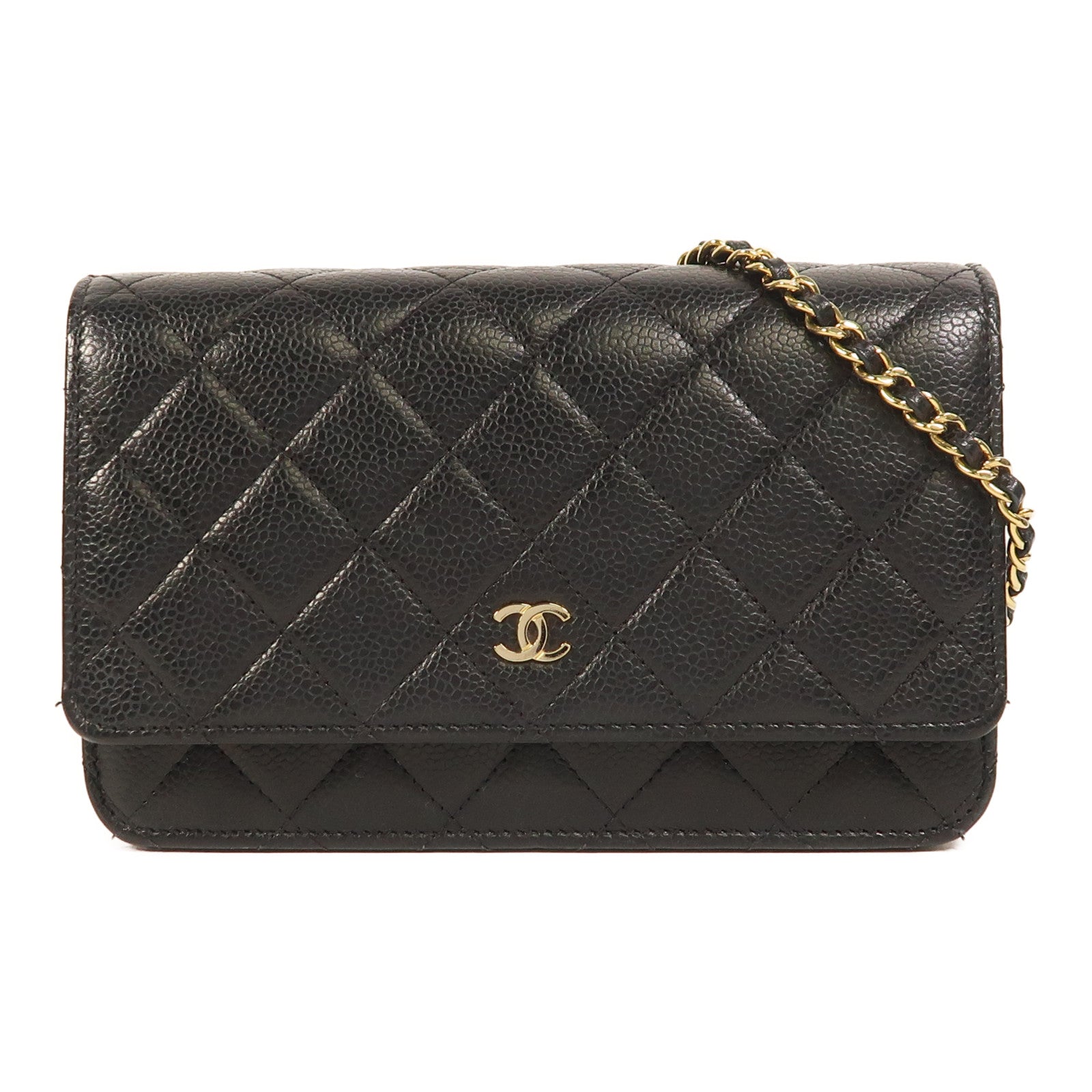 CHANEL 牛皮皮革WOC Wallet On Chain金扣鏈帶肩背袋