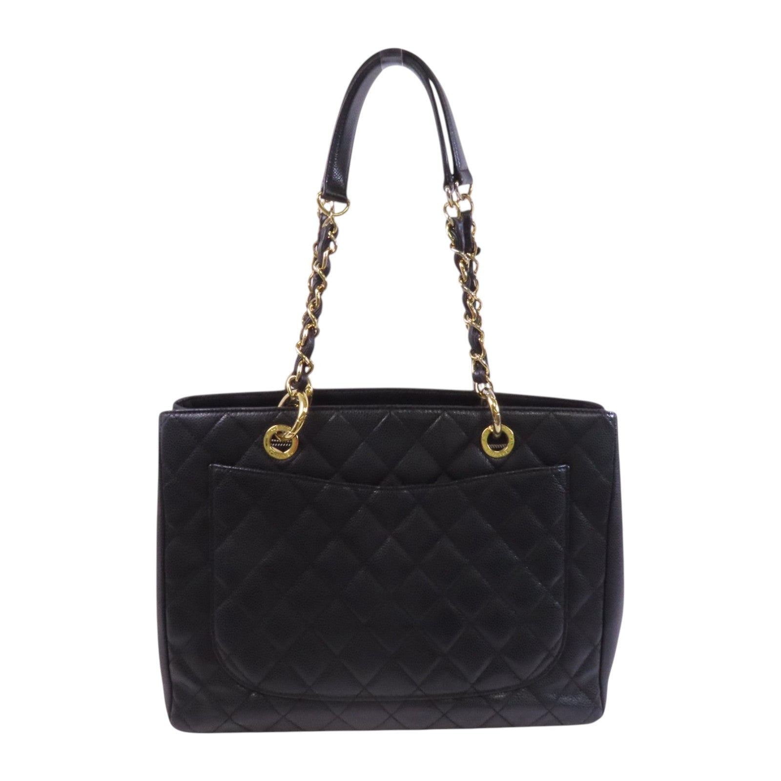 CHANEL 牛皮皮革GST金扣鏈帶肩背袋