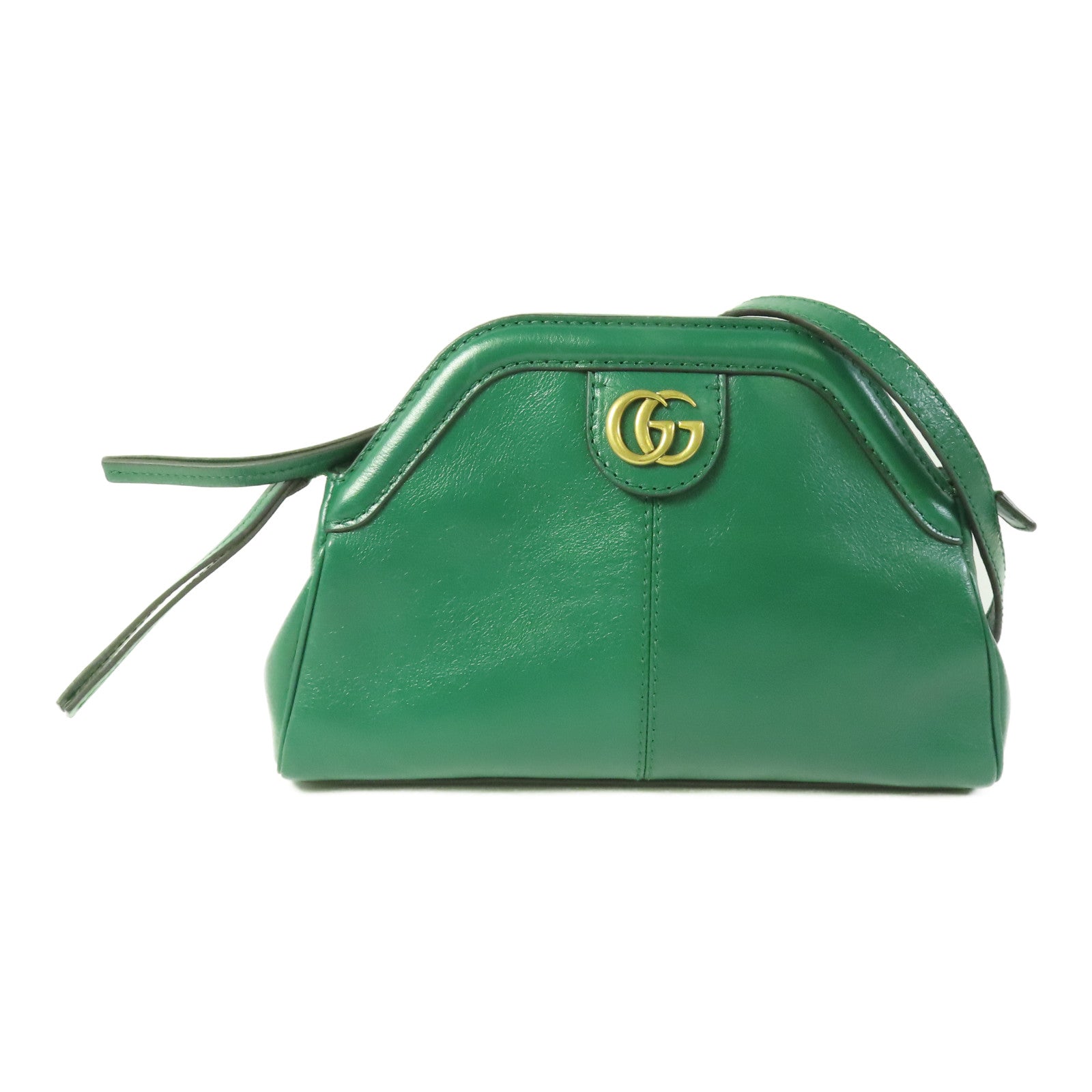 GUCCI GG Shoulder Bag 524620 Calfskin Leather Green