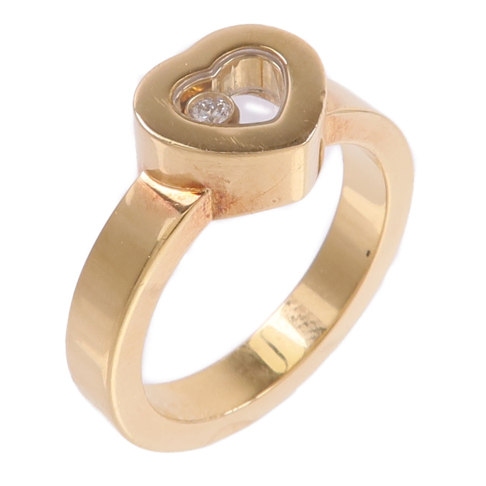 Chopard 18K黃金Happy Diamond Heart Ring鑽石戒指