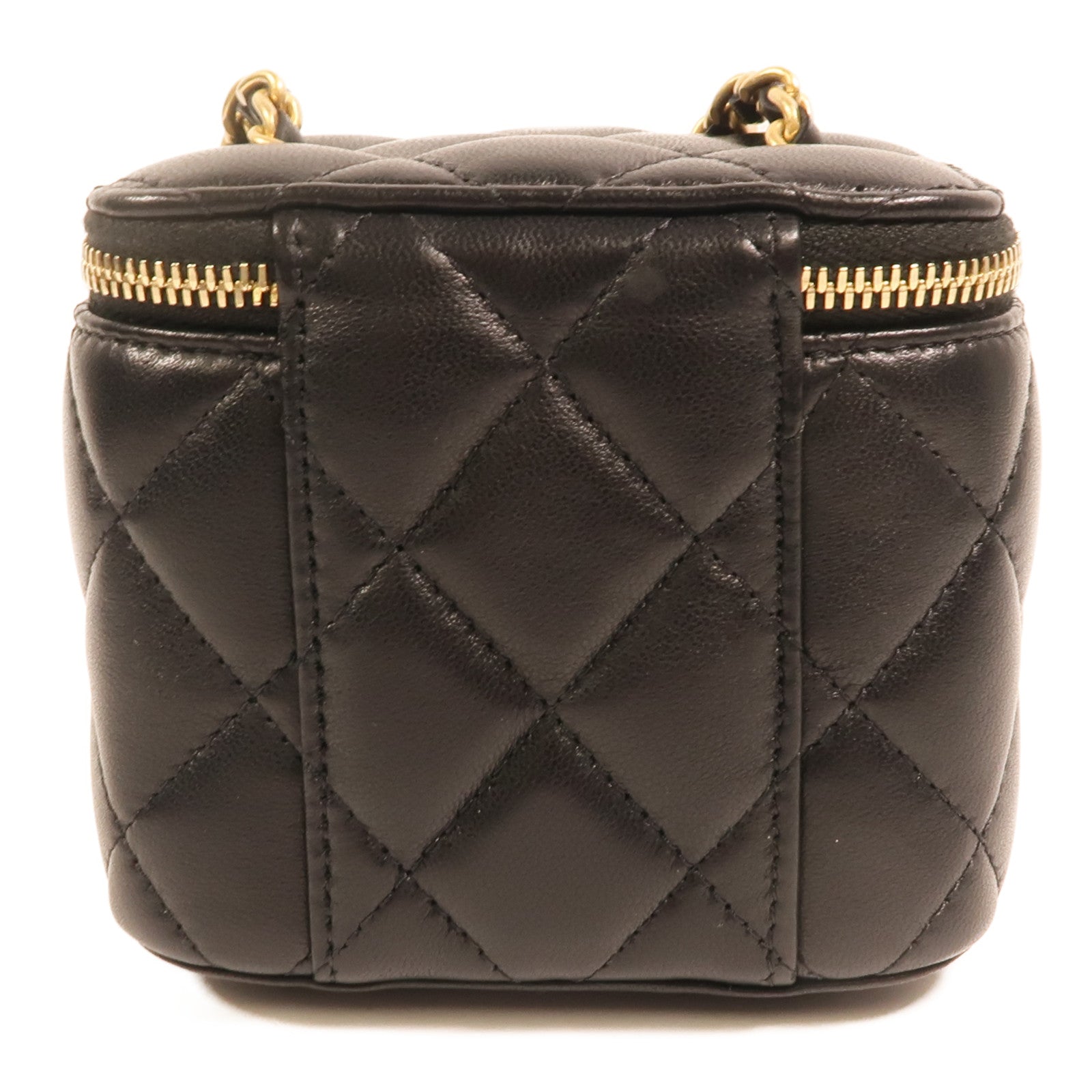 CHANEL 羊皮皮革Mini Vanity Case With Gold Ball金扣鏈帶肩背袋