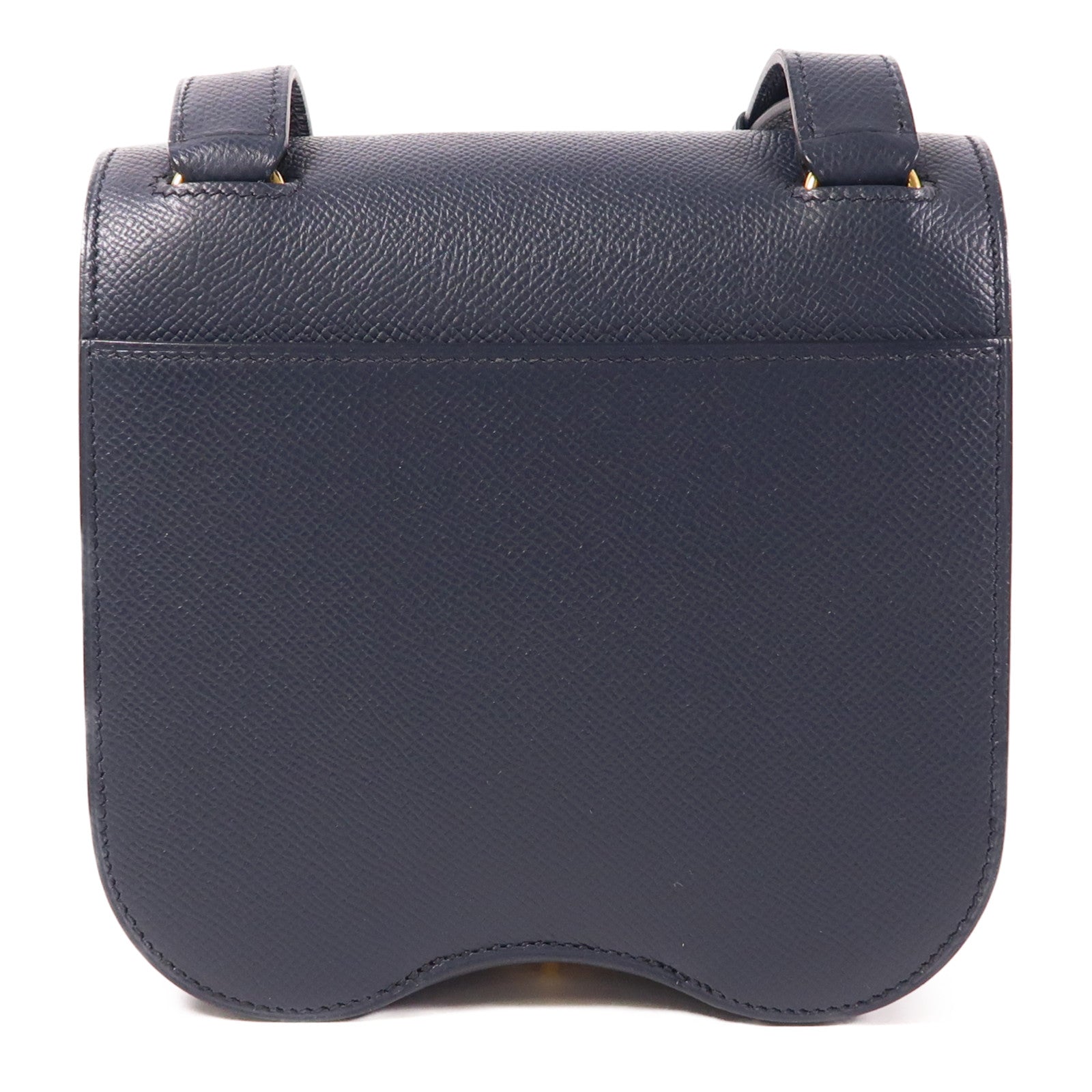 HERMES Epsom皮革Della金扣肩背袋Bleu Nuit