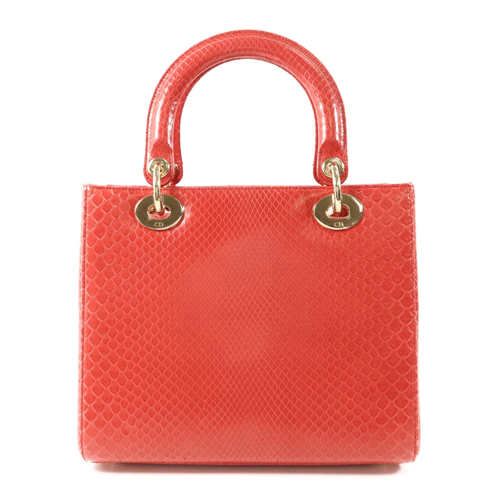 Dior 蛇皮皮革Lady Dior金扣手挽肩背兩用袋