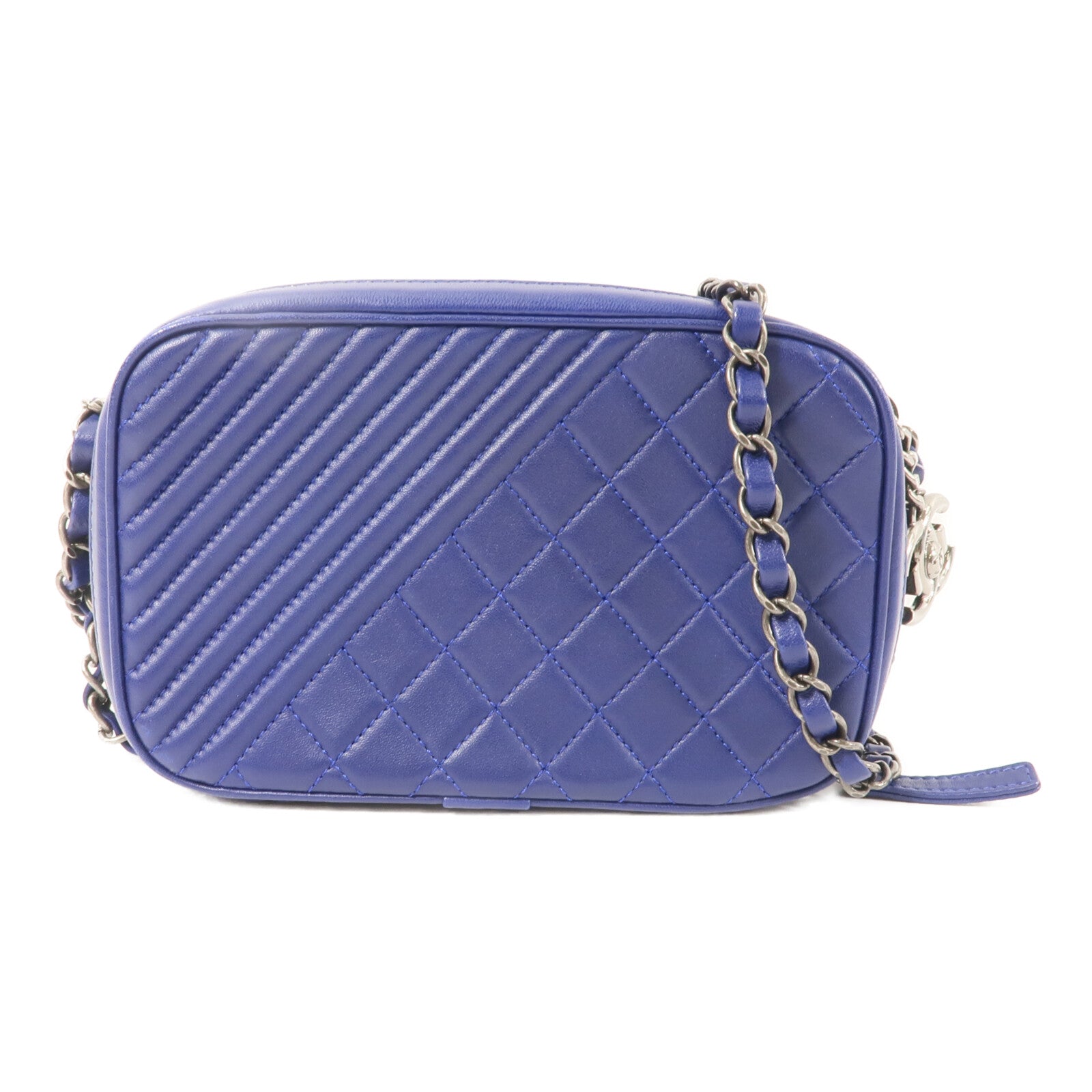 CHANEL 羊皮皮革Carmera Bag鏈帶肩背袋