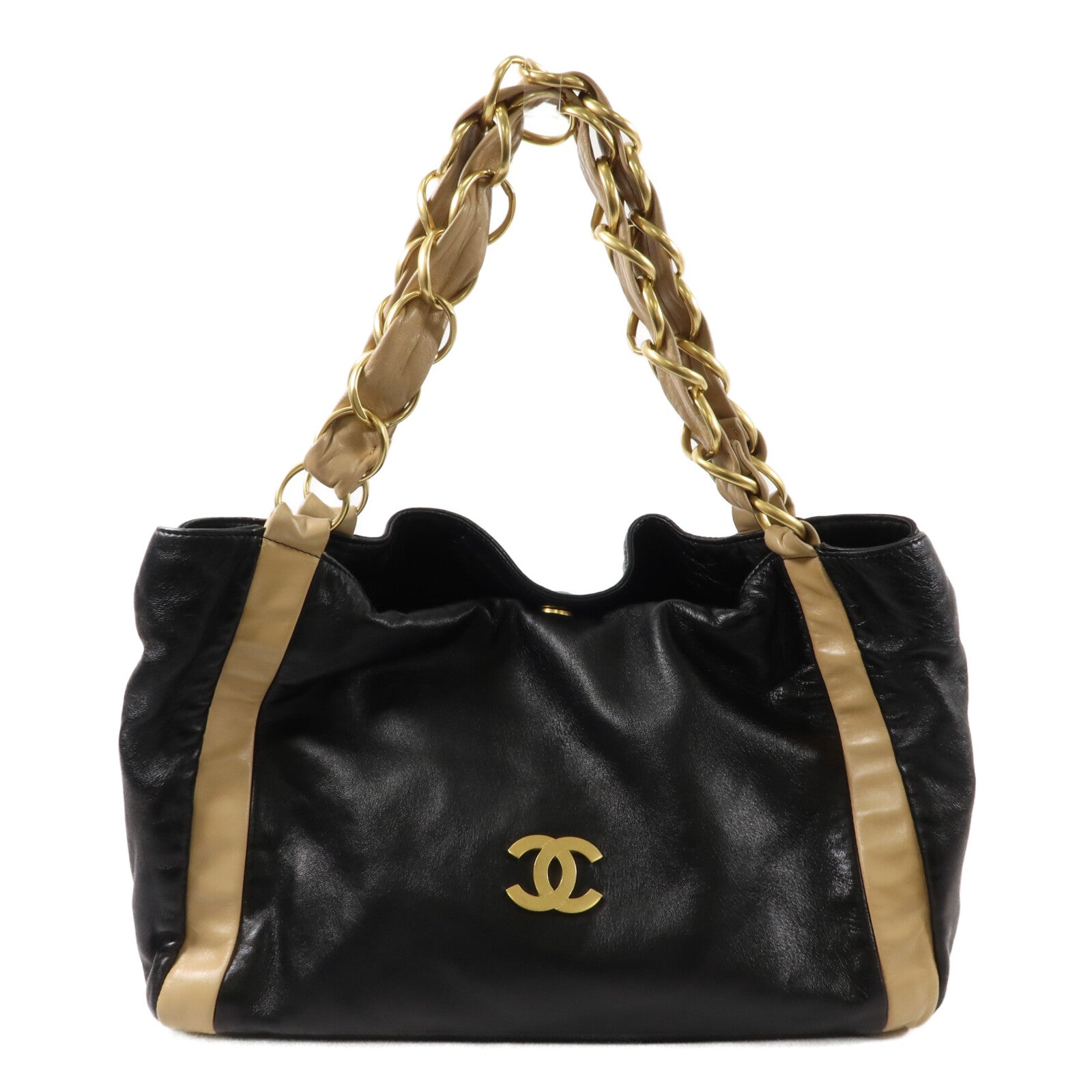 CHANEL 羊皮皮革Vintage Shoulder Bag鏈帶手挽袋