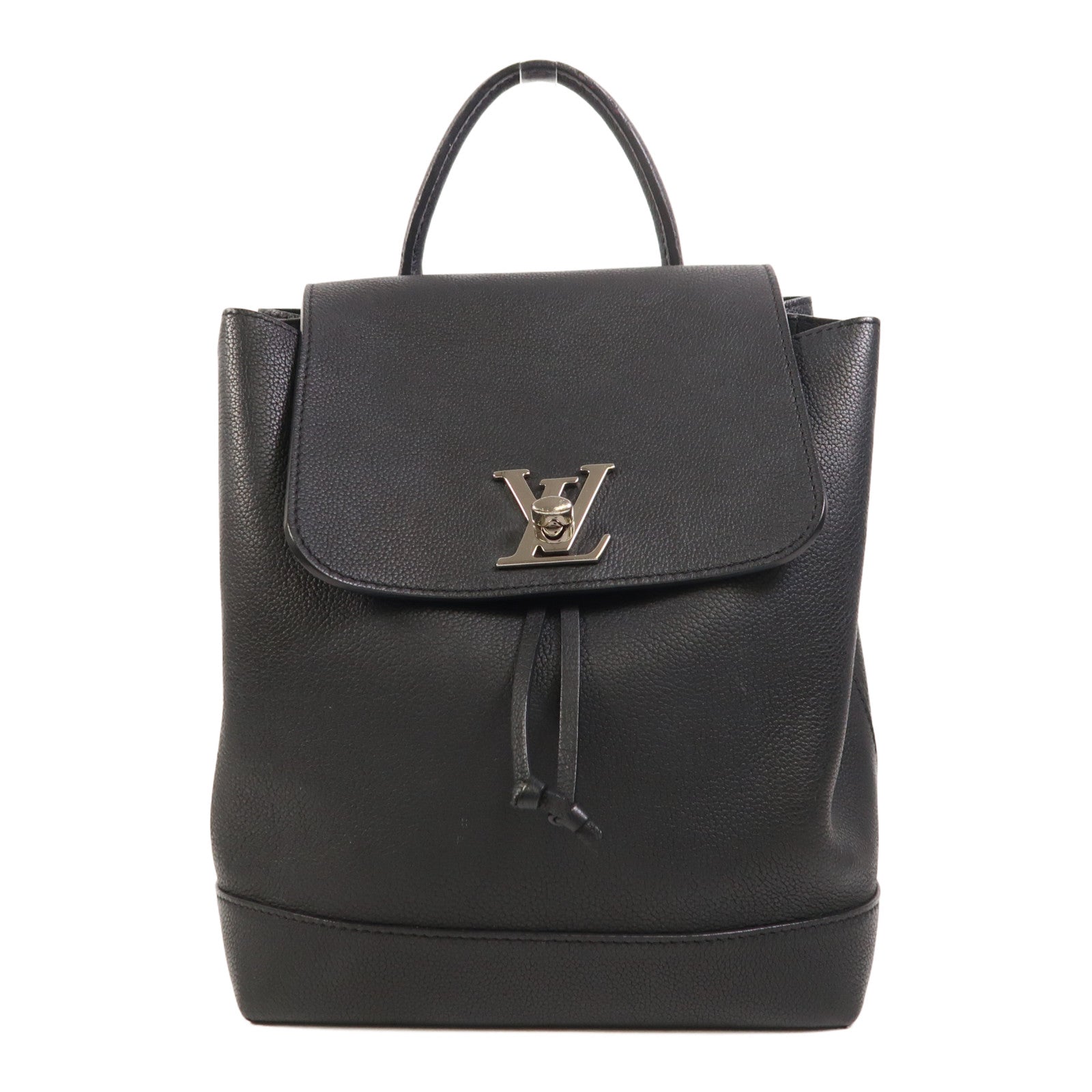 LOUIS VUITTON 牛皮皮革Lock Me Backpack銀扣背包