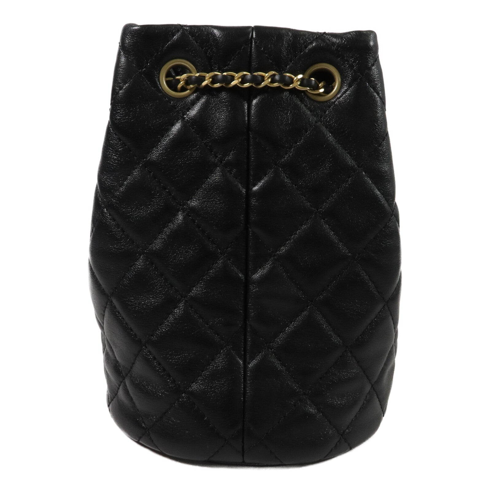CHANEL 羊皮皮革Bucket Bag鏈帶肩背袋