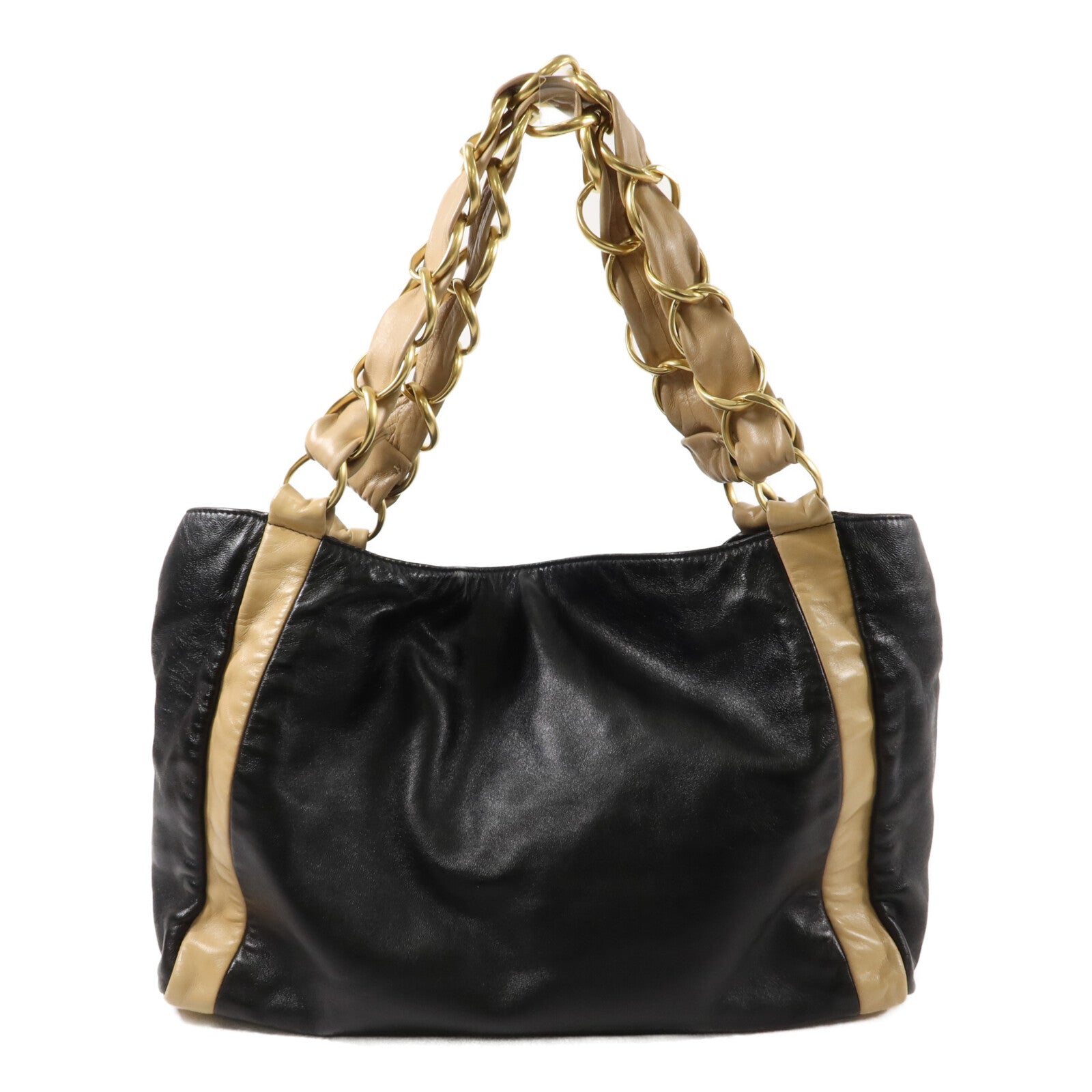 CHANEL 羊皮皮革Vintage Shoulder Bag鏈帶手挽袋