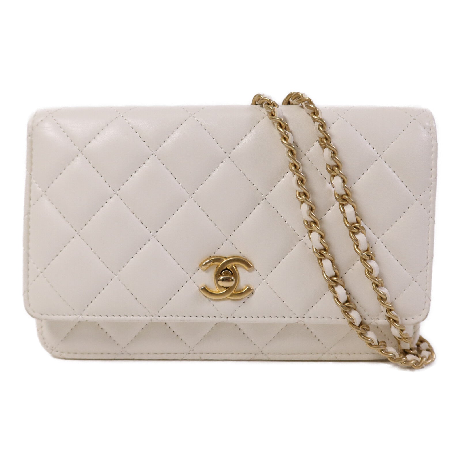 CHANEL 【激減優惠】羊皮皮革Wallet On Chain金扣鏈帶肩背袋