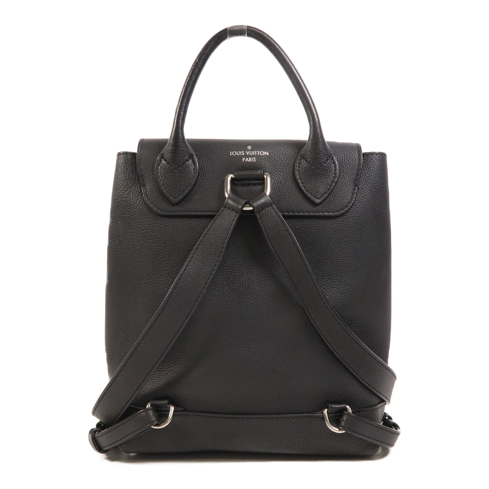 LOUIS VUITTON 牛皮皮革Lock Me Backpack銀扣背包