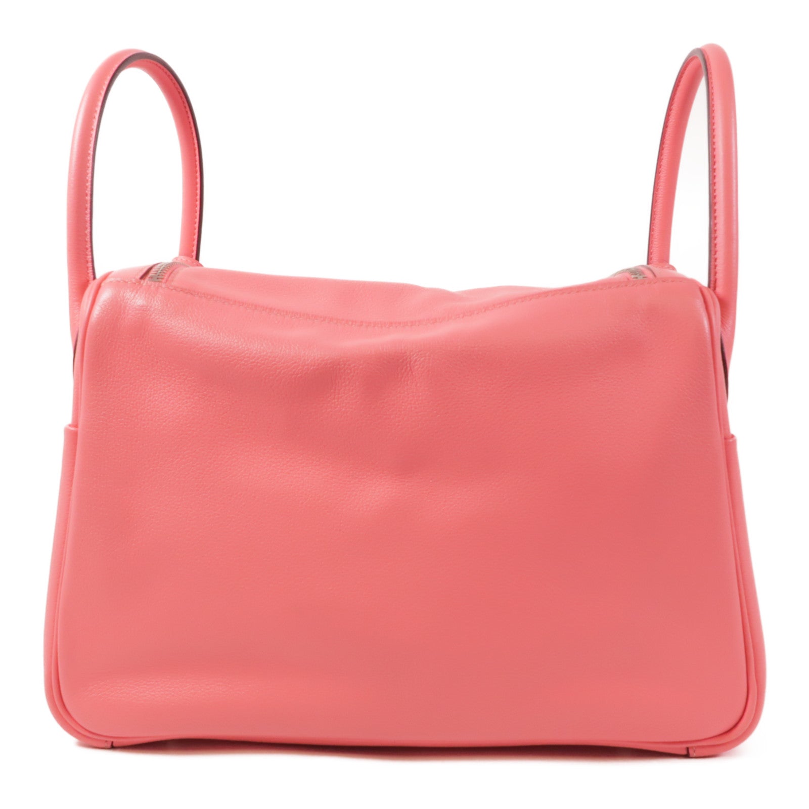 HERMES Evercolor皮革Lindy 30銀扣手挽肩背兩用袋Rose Azalee