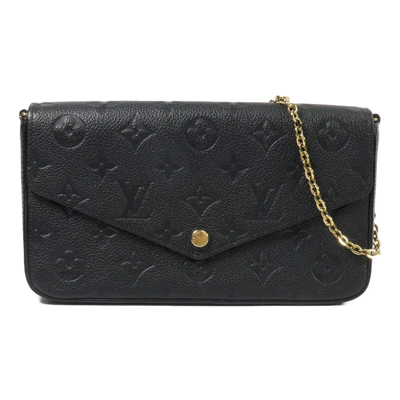 LOUIS VUITTON Monogram Empreinte Felicie Pochette 金扣鏈帶肩背袋