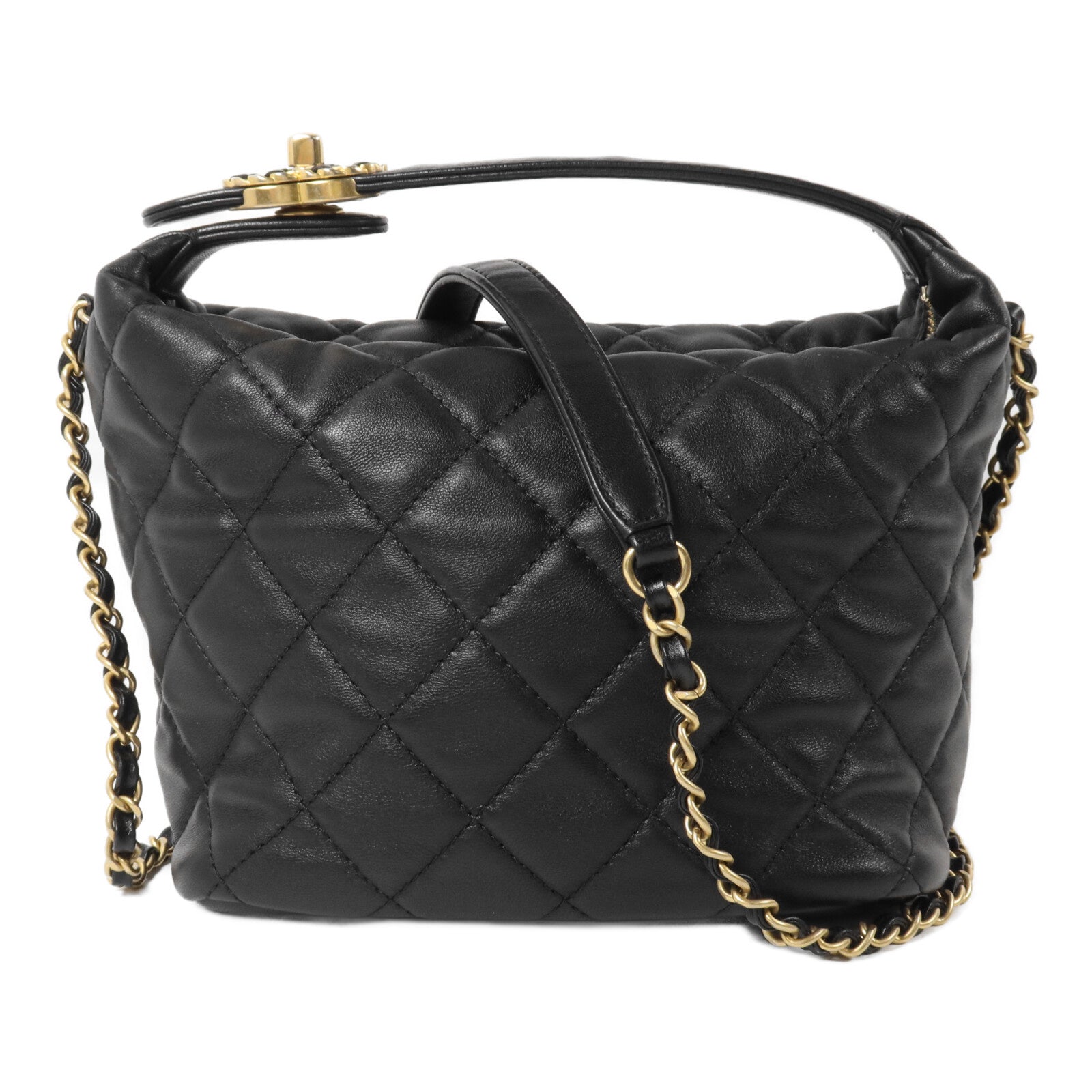 CHANEL 羊皮皮革19 Hobo Bag鏈帶手挽肩背兩用袋