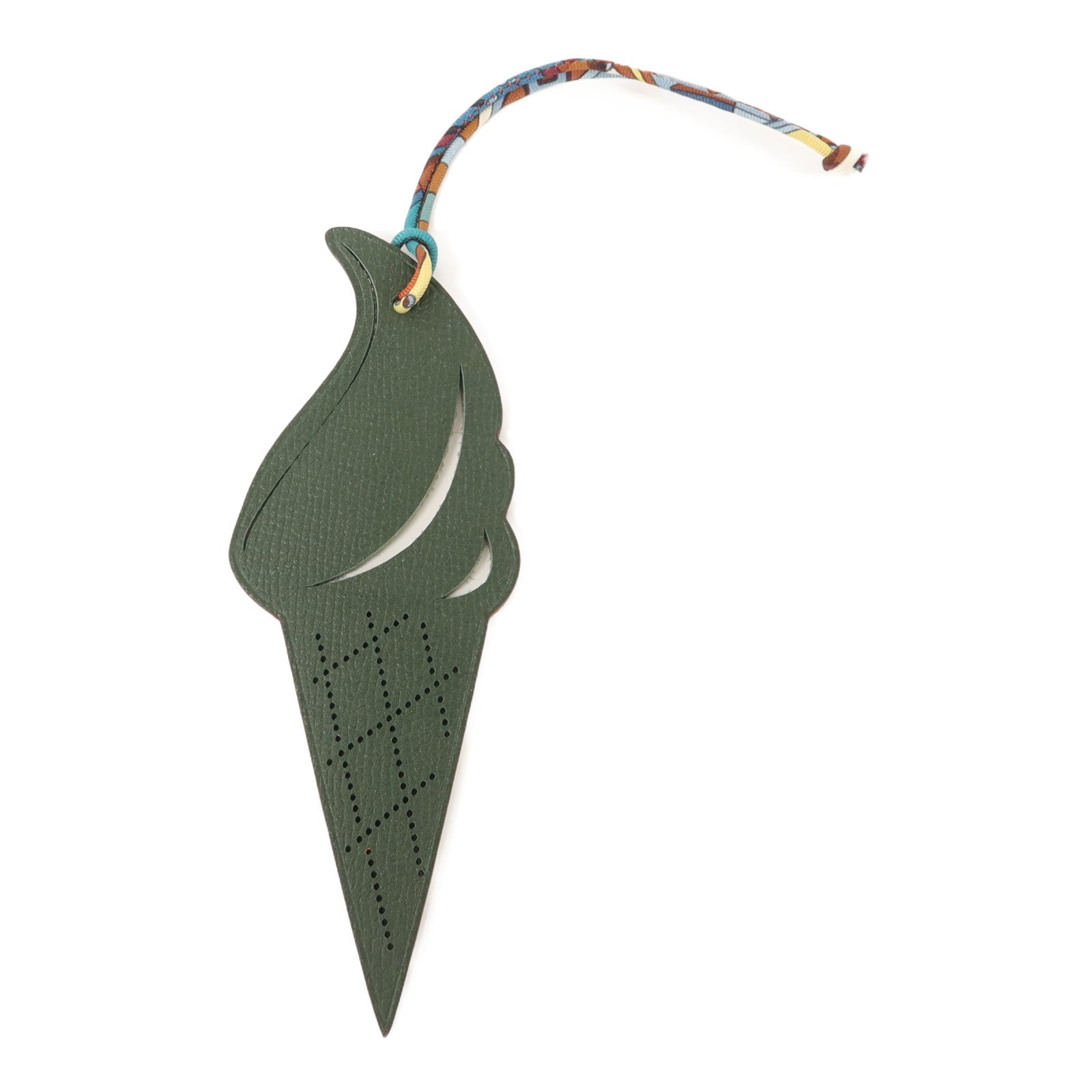 HERMES Epsom/Clemence皮革Petit H Ice Cream Cone掛飾