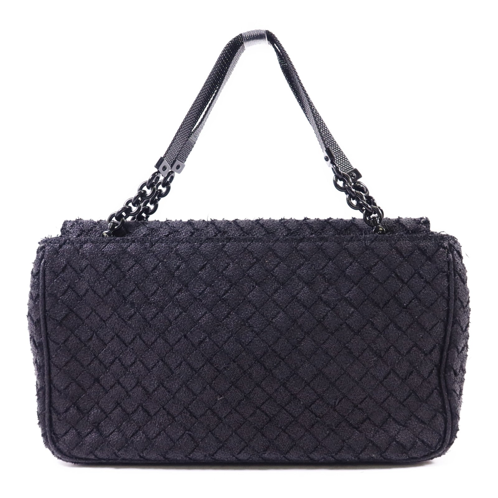 BOTTEGA VENETA 藤料Handbag黑扣手挽袋