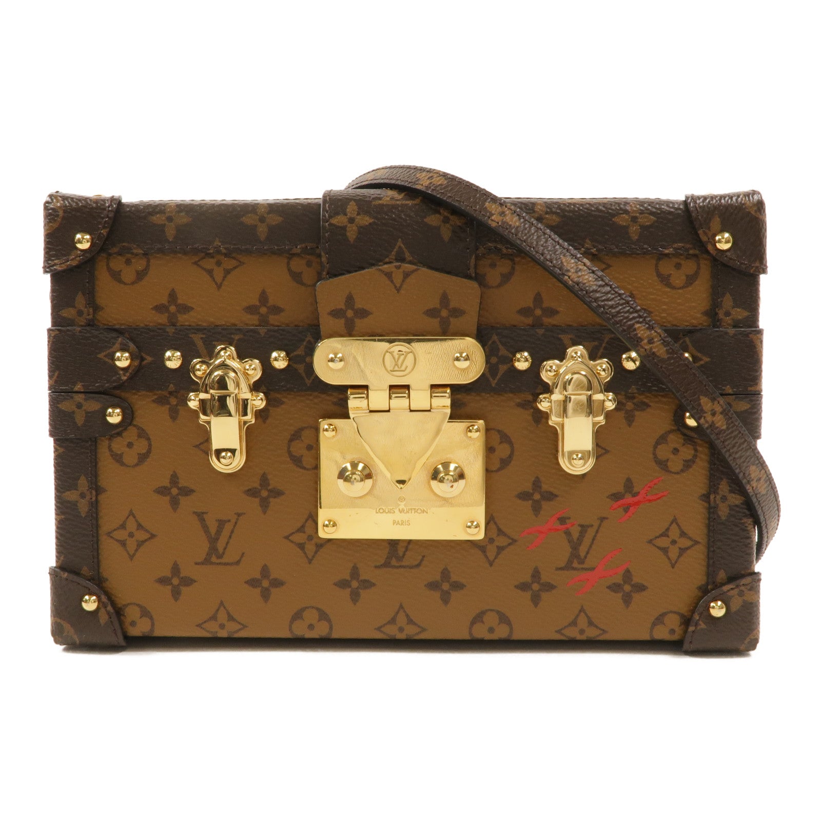 LOUIS VUITTON Monogram Reverse Petite Malle肩背袋
