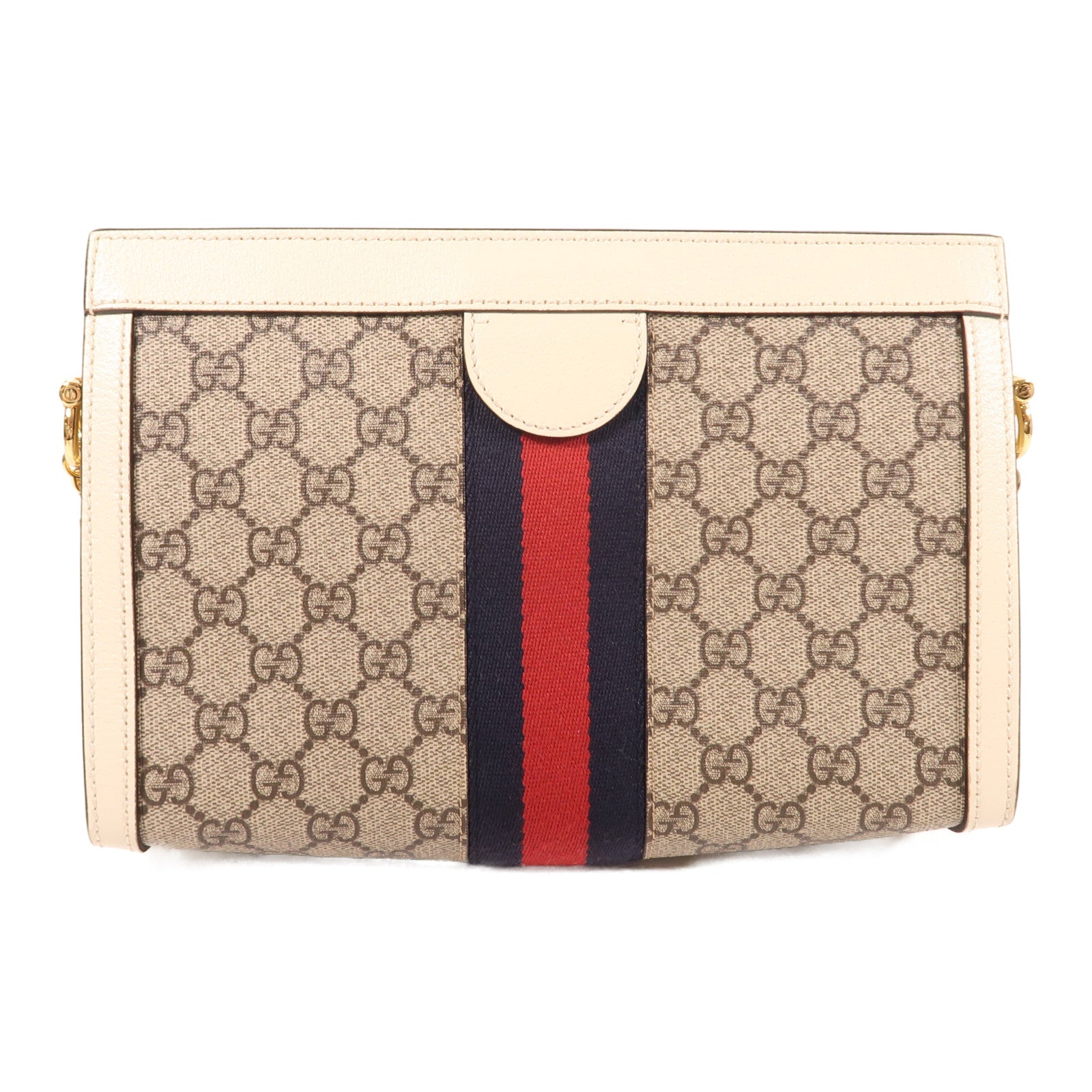 GUCCI 【激減優惠】塗層帆布Ophidia GG金扣鏈帶肩背袋