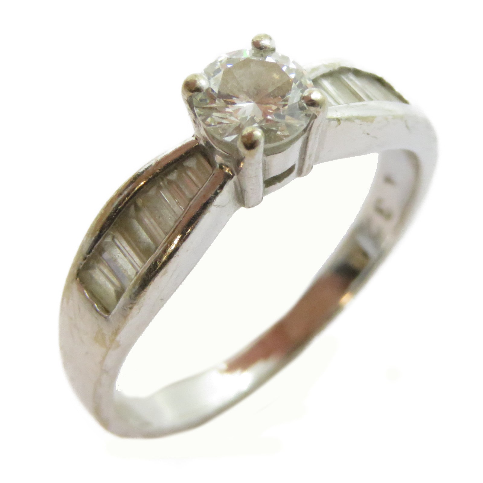 JEWELRY (PRICE DOWN) 0.32ct Diamond Ring 18K White Gold US#5.25