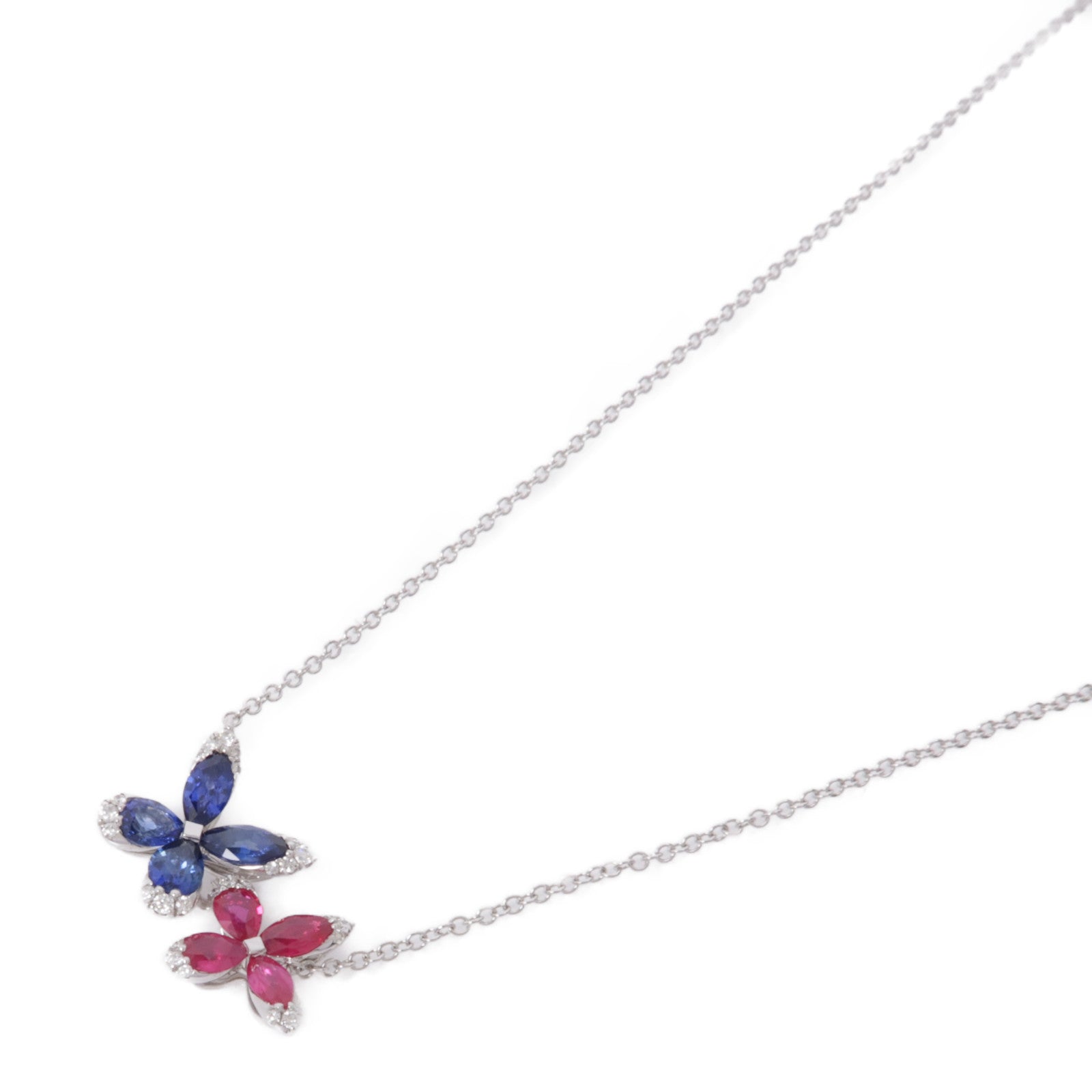 JEWELRY 18K白金Ruby/Sapphire/Diamond Necklace紅寶石/藍寶石/鑽石項鍊