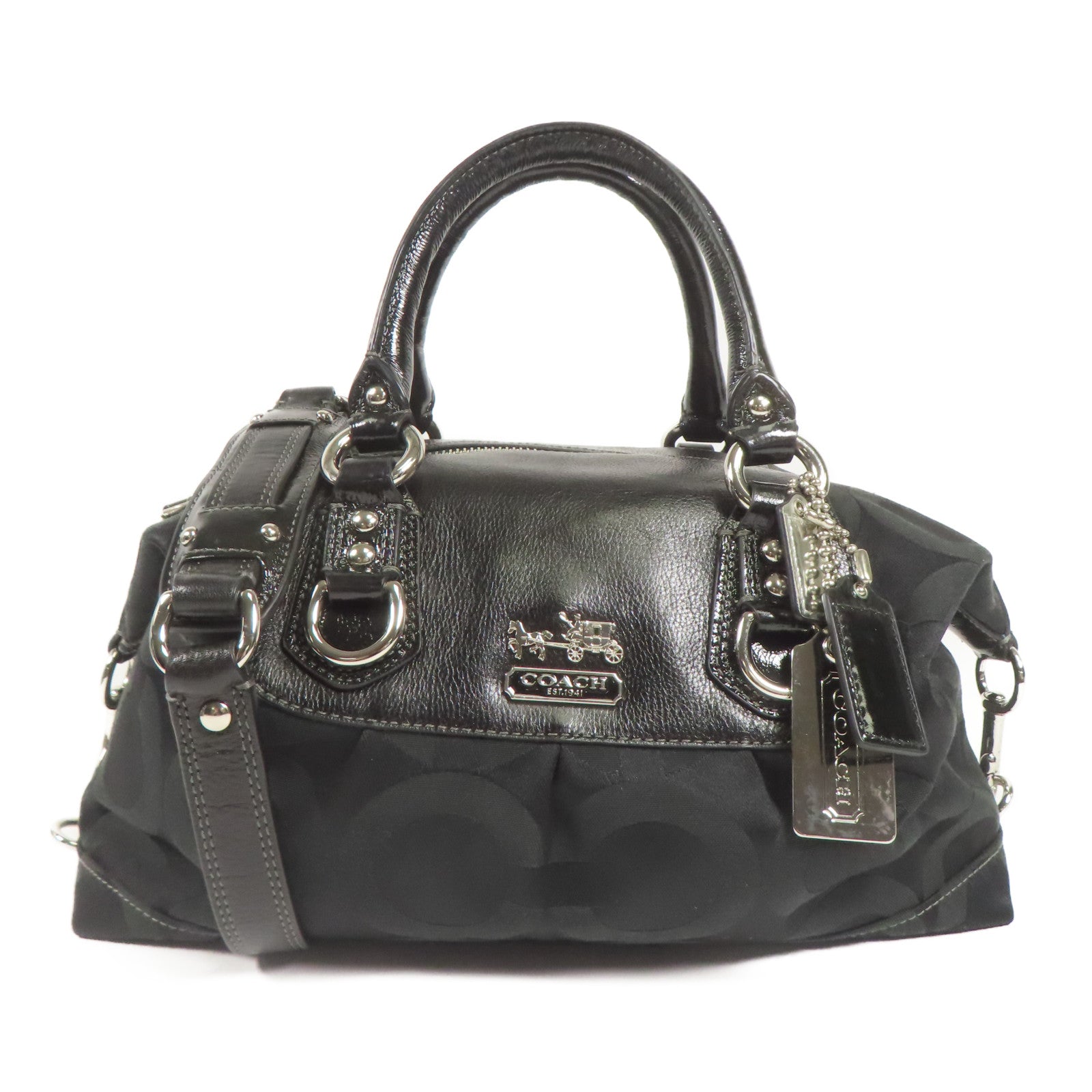 COACH SHW 2way Shoulder Bag Canvas Black