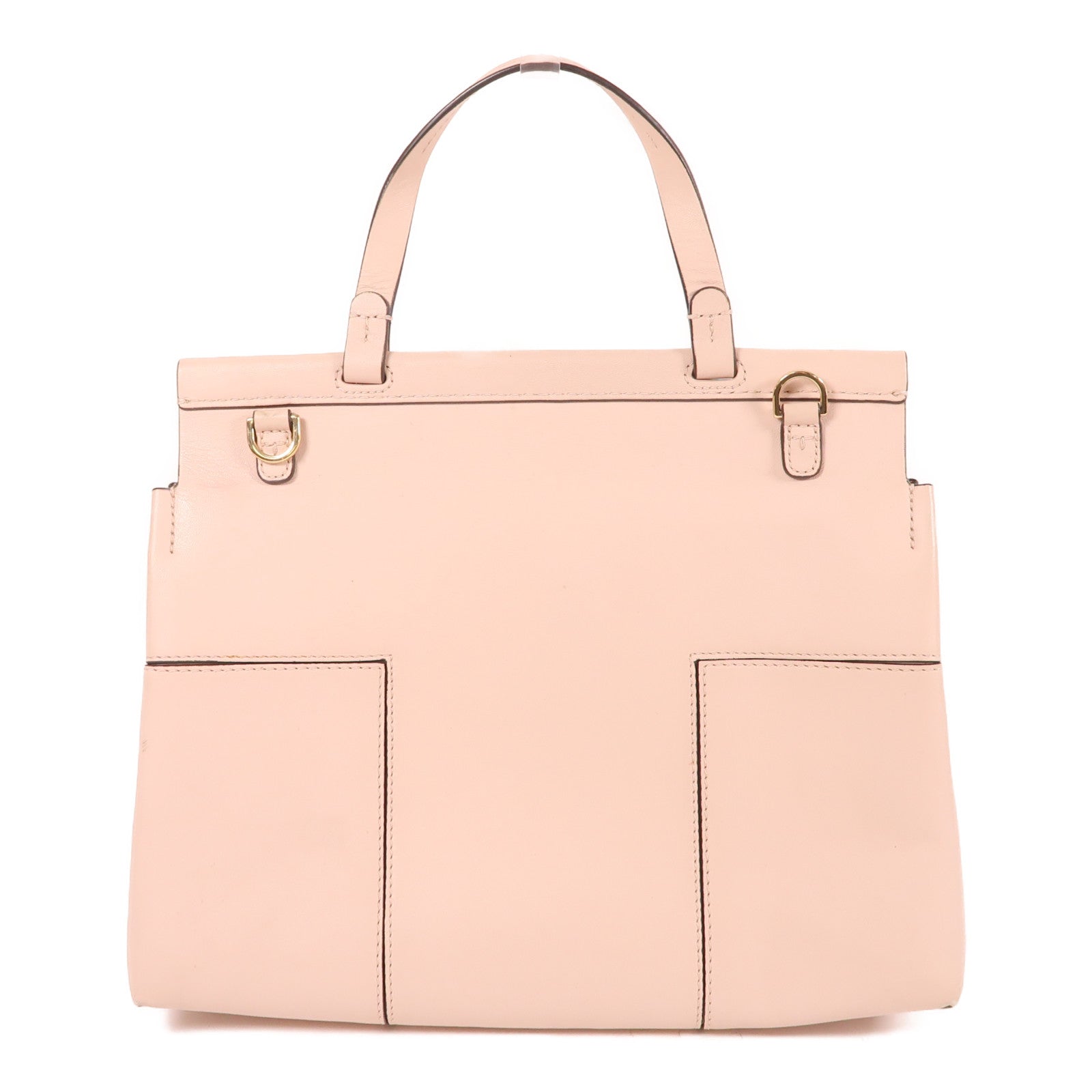 牛皮皮革Shoulder Bag金扣手挽肩背兩用袋粉紅色