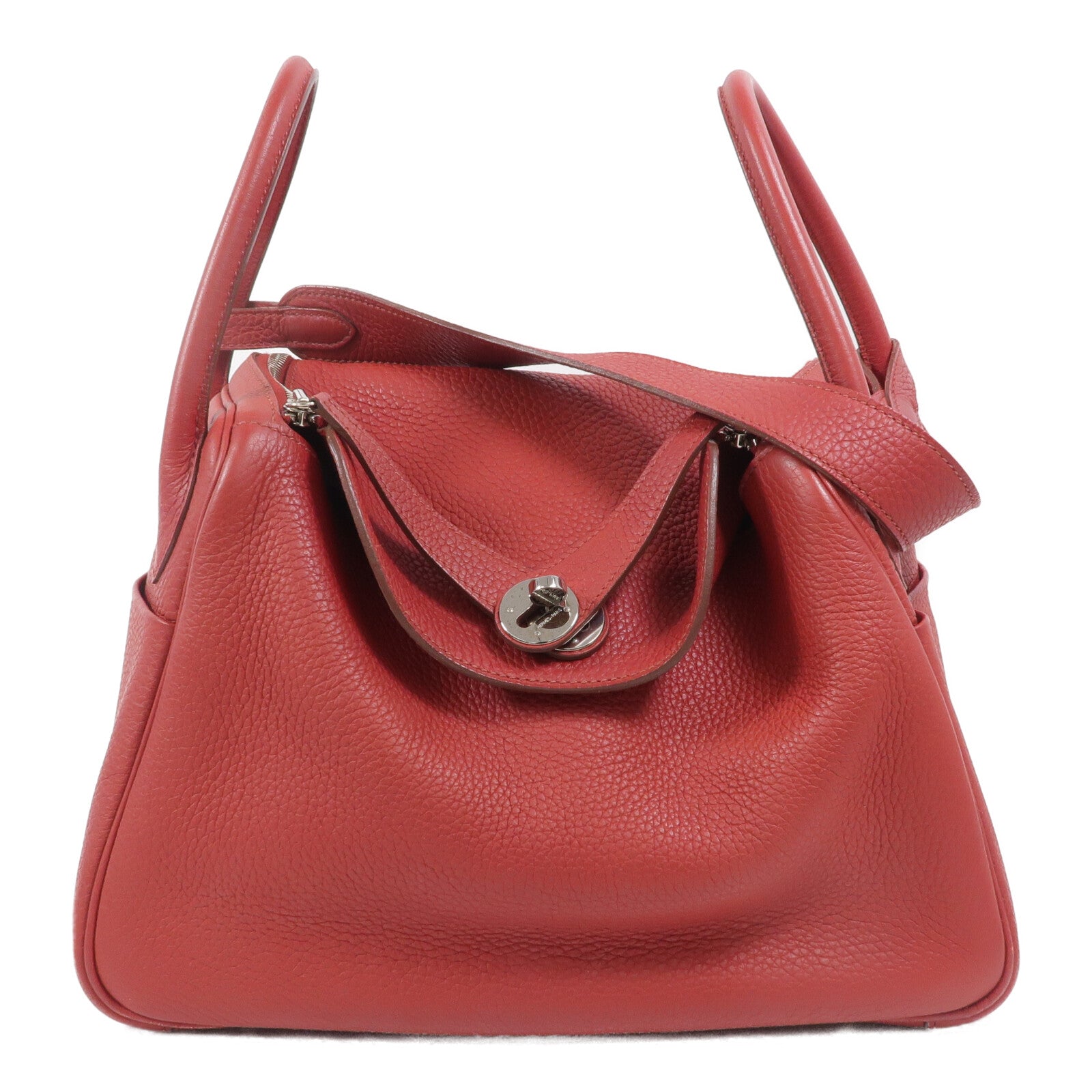 HERMES Togo皮革Lindy 30手挽肩背兩用袋Rouge Garance