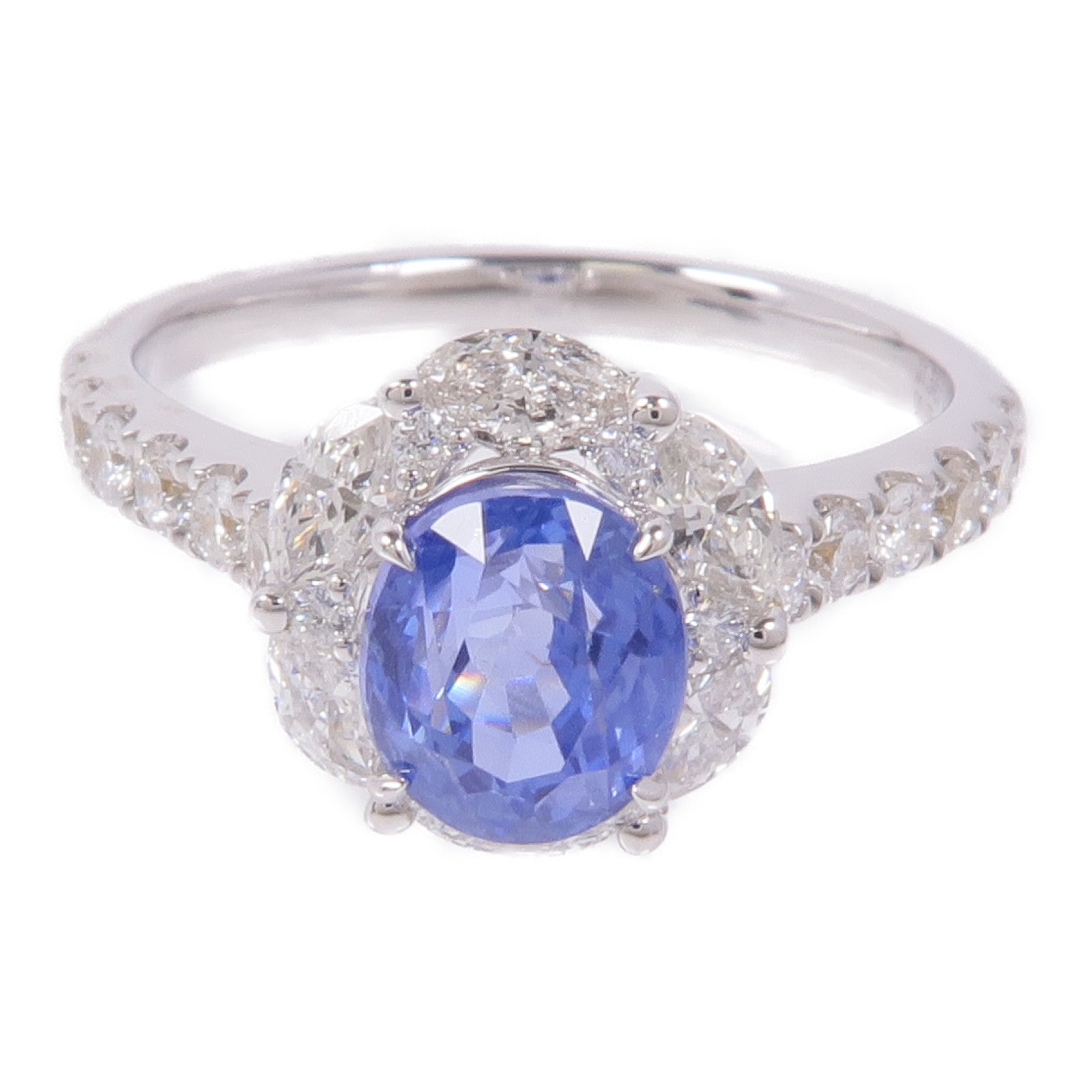 JEWELRY 18K白金Sapphire/Diamond Ring藍寶石/鑽石戒指US#6