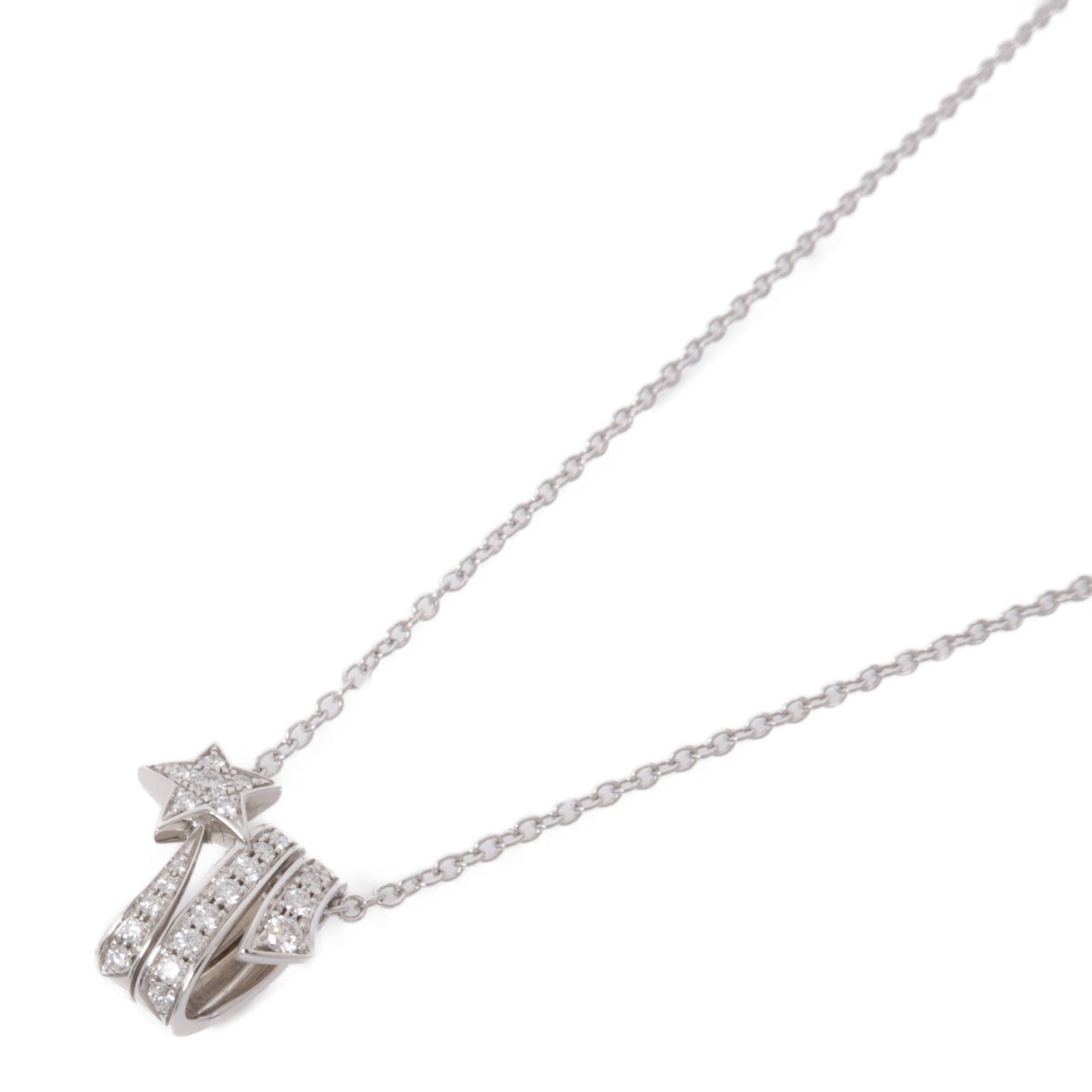 CHANEL 18K白金Etoile Filante Necklace項鍊