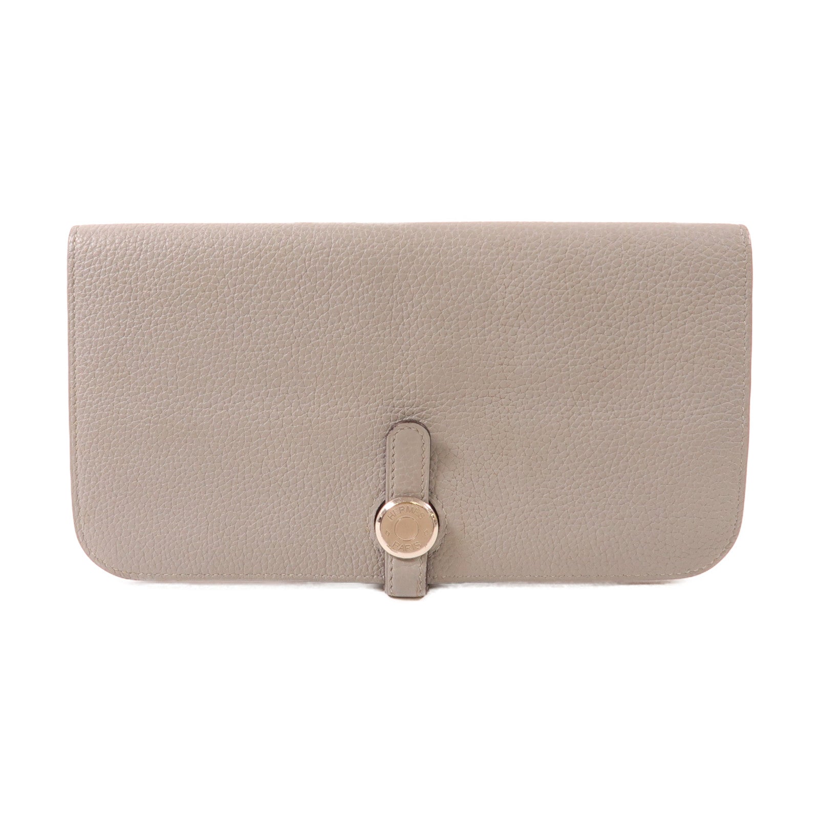 HERMES 【激減優惠】Togo皮革Dogon MM銀扣長錢包