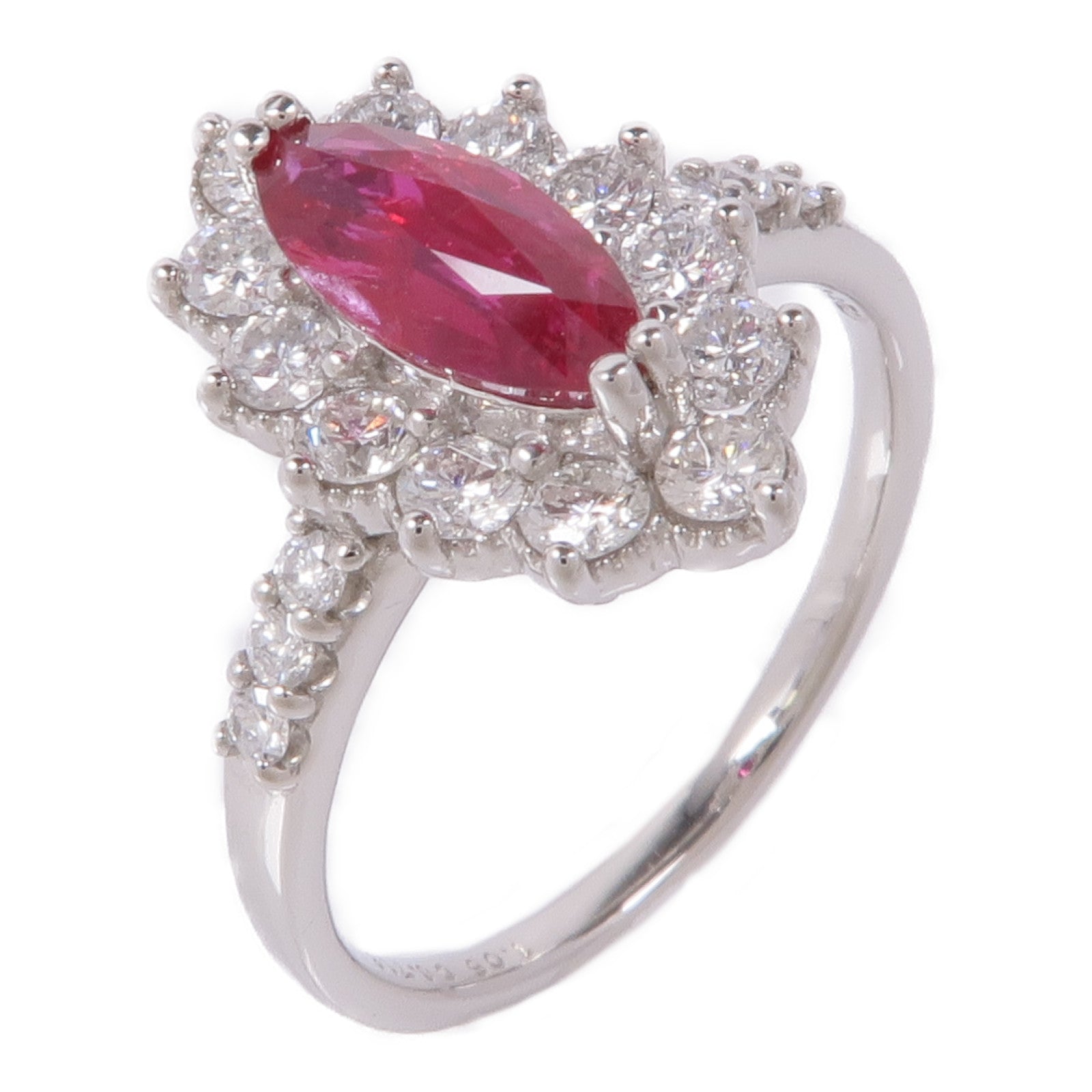 JEWELRY PT950鉑金Ruby/Diamond Ring紅寶石/鑽石戒指US#6.5