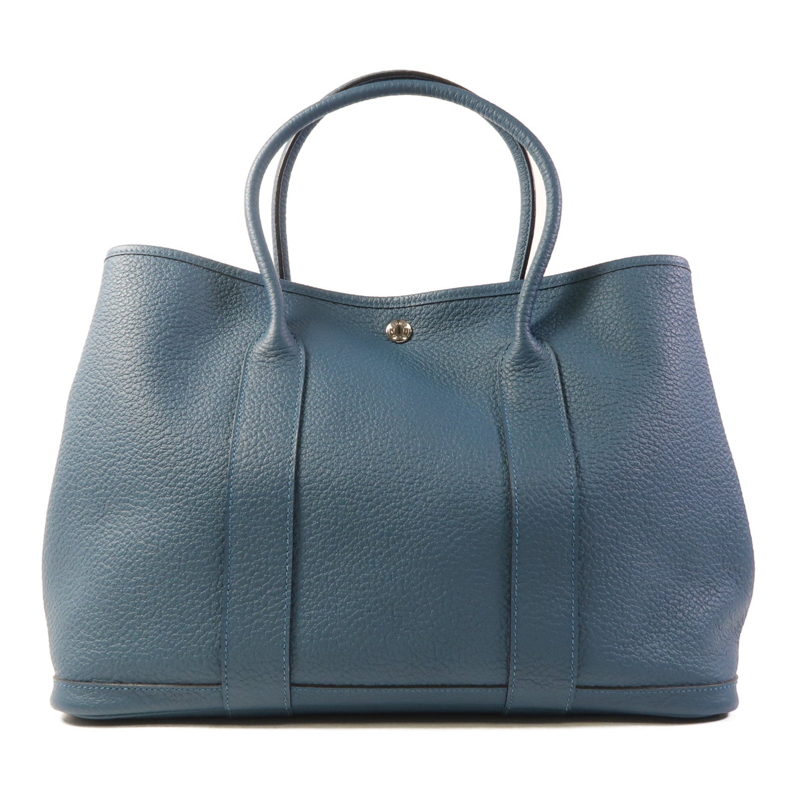 HERMES Negonda皮革Garden Party PM手挽袋Bleu Outremer