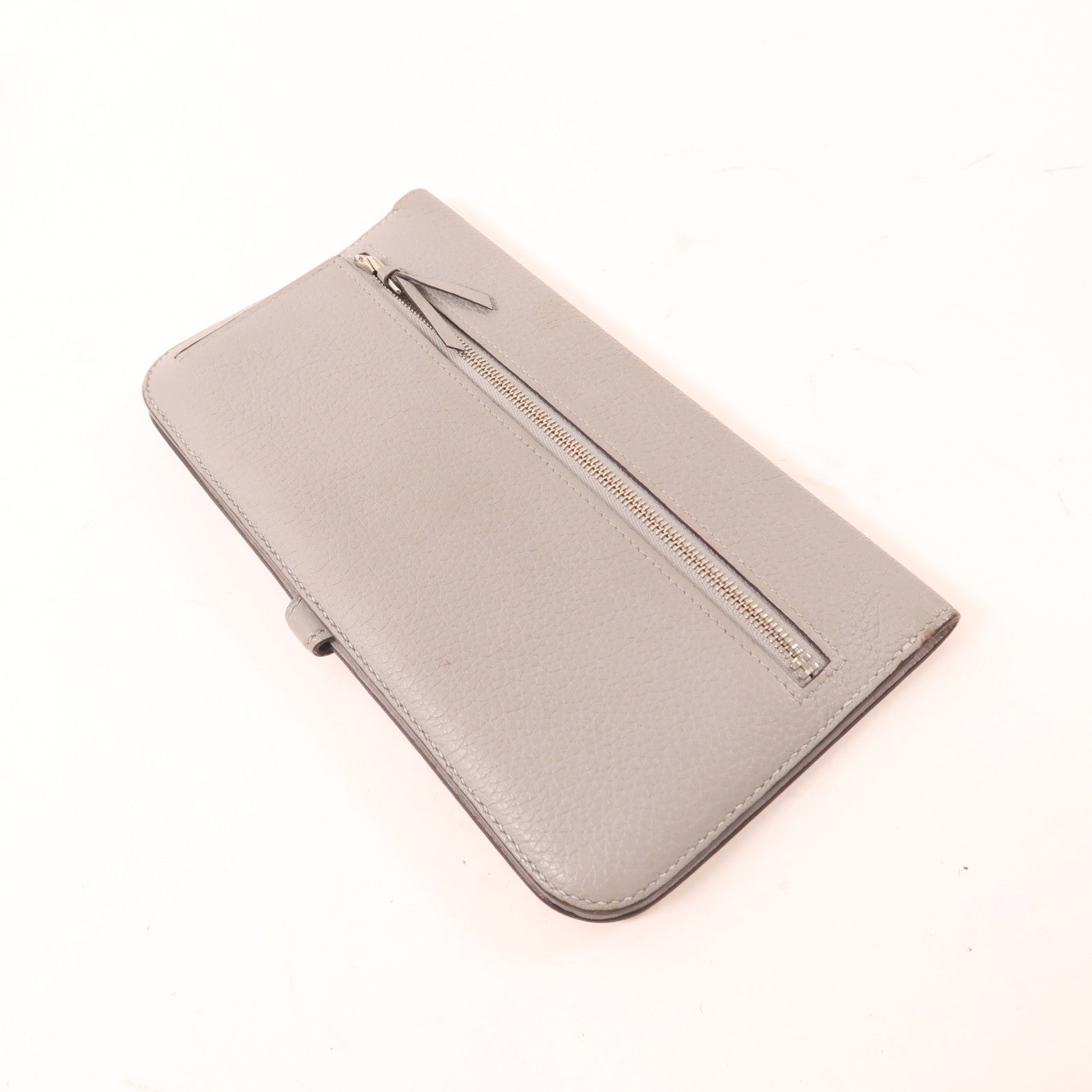 HERMES (PRICE DOWN) PHW Dogon MM Wallet Togo Leather Gray Grey