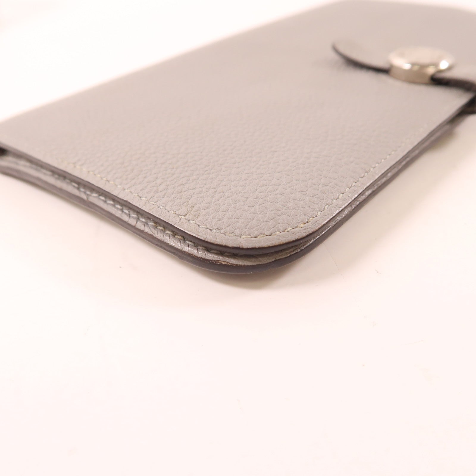 HERMES (PRICE DOWN) PHW Dogon MM Wallet Togo Leather Gray Grey