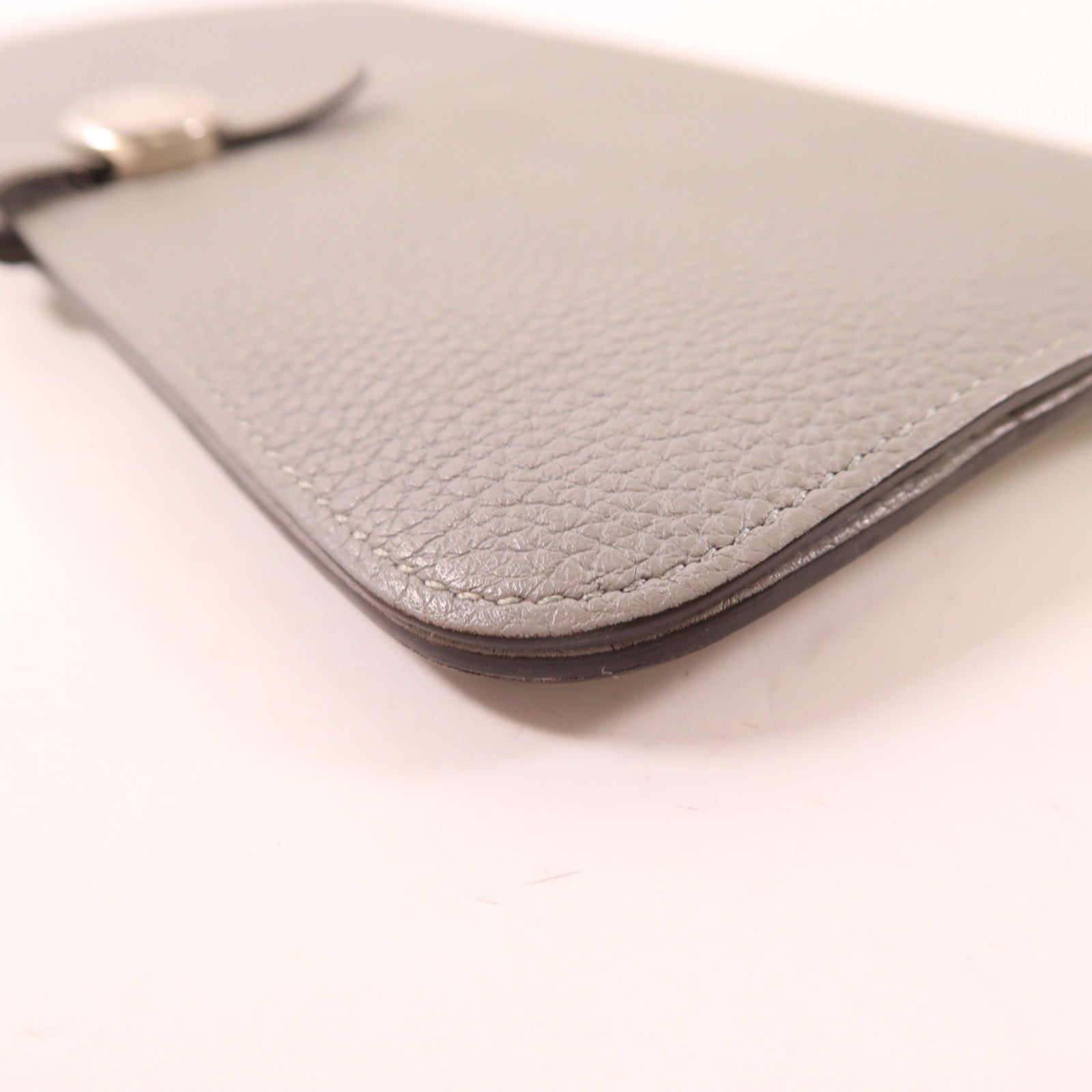 HERMES (PRICE DOWN) PHW Dogon MM Wallet Togo Leather Gray Grey