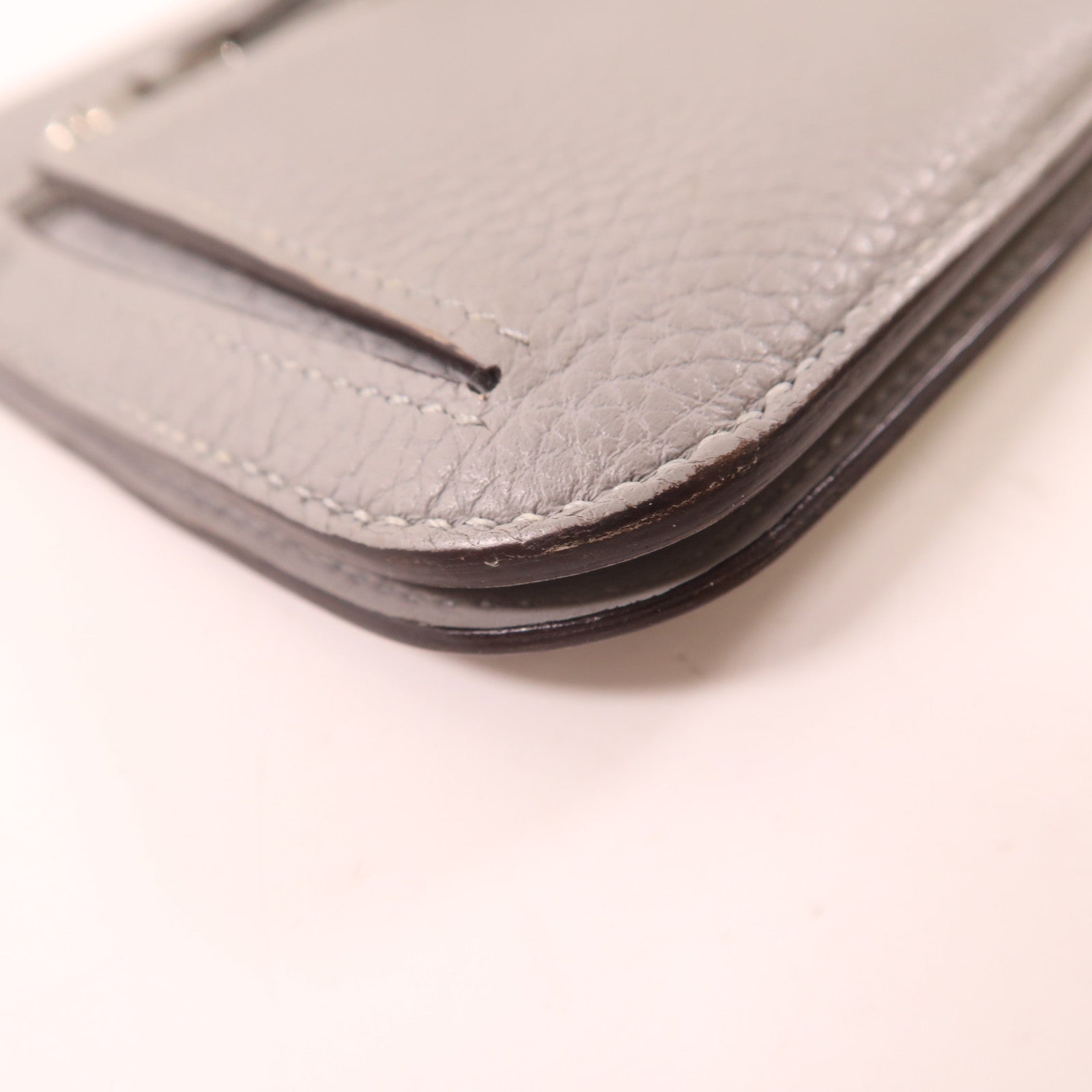 HERMES (PRICE DOWN) PHW Dogon MM Wallet Togo Leather Gray Grey