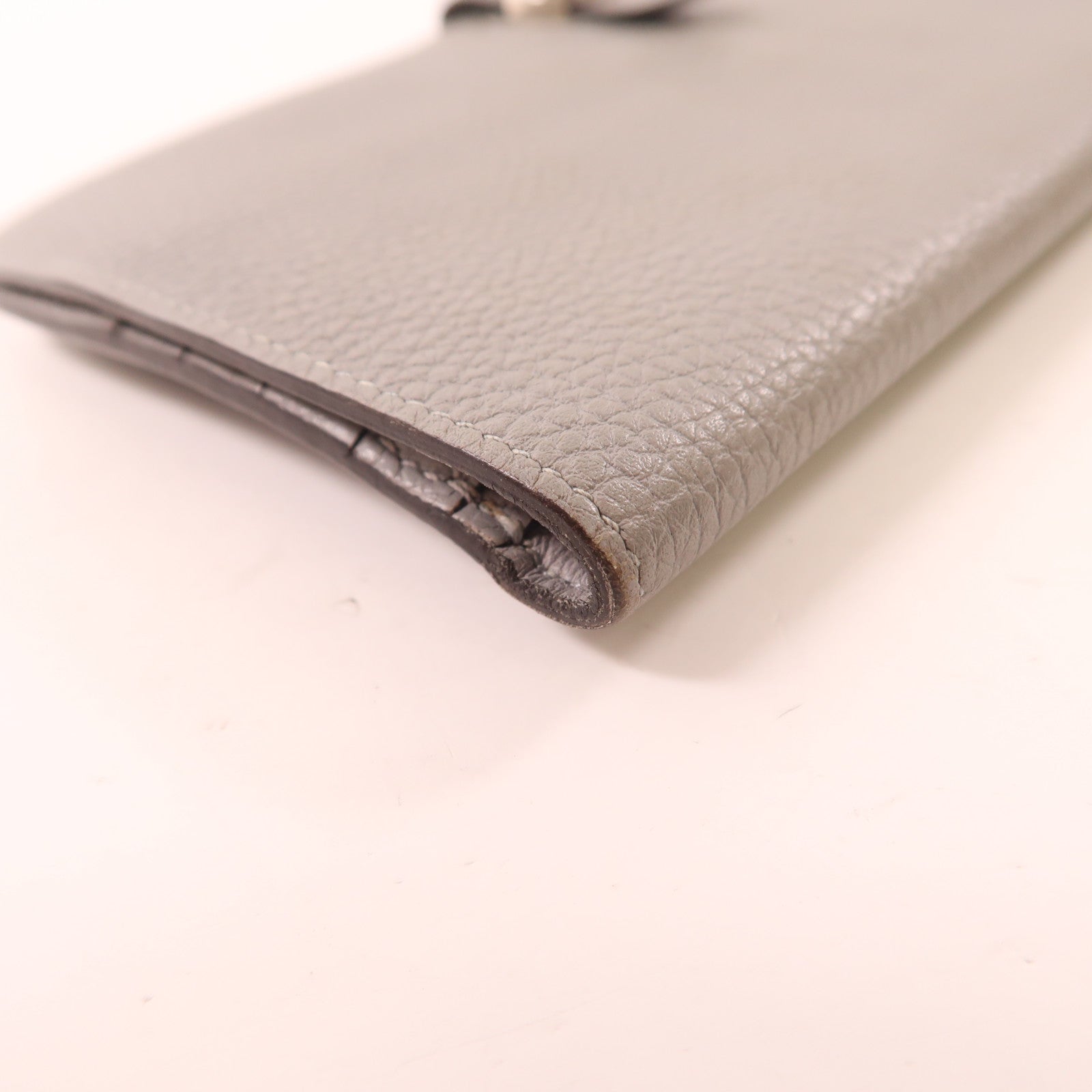 HERMES (PRICE DOWN) PHW Dogon MM Wallet Togo Leather Gray Grey