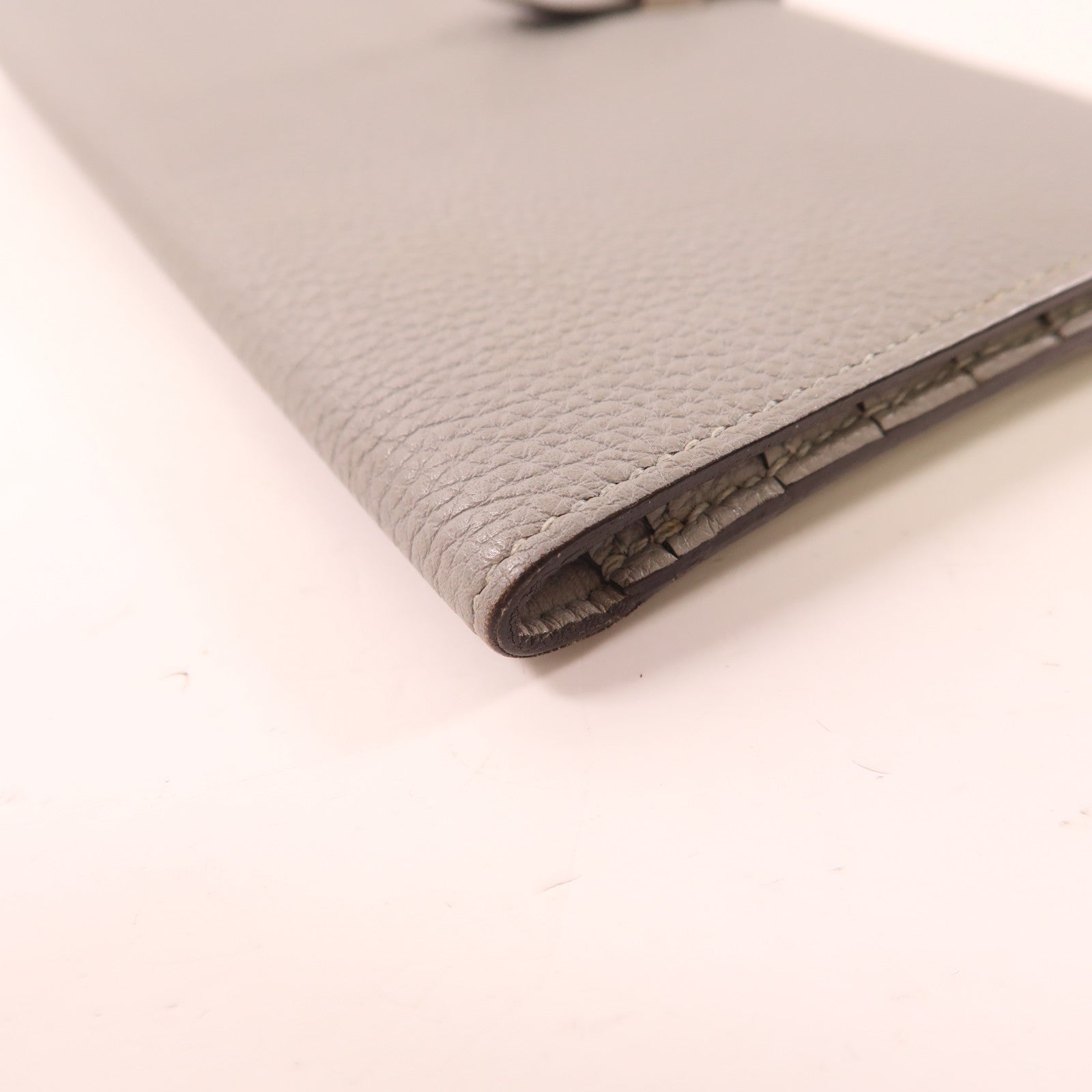 HERMES (PRICE DOWN) PHW Dogon MM Wallet Togo Leather Gray Grey