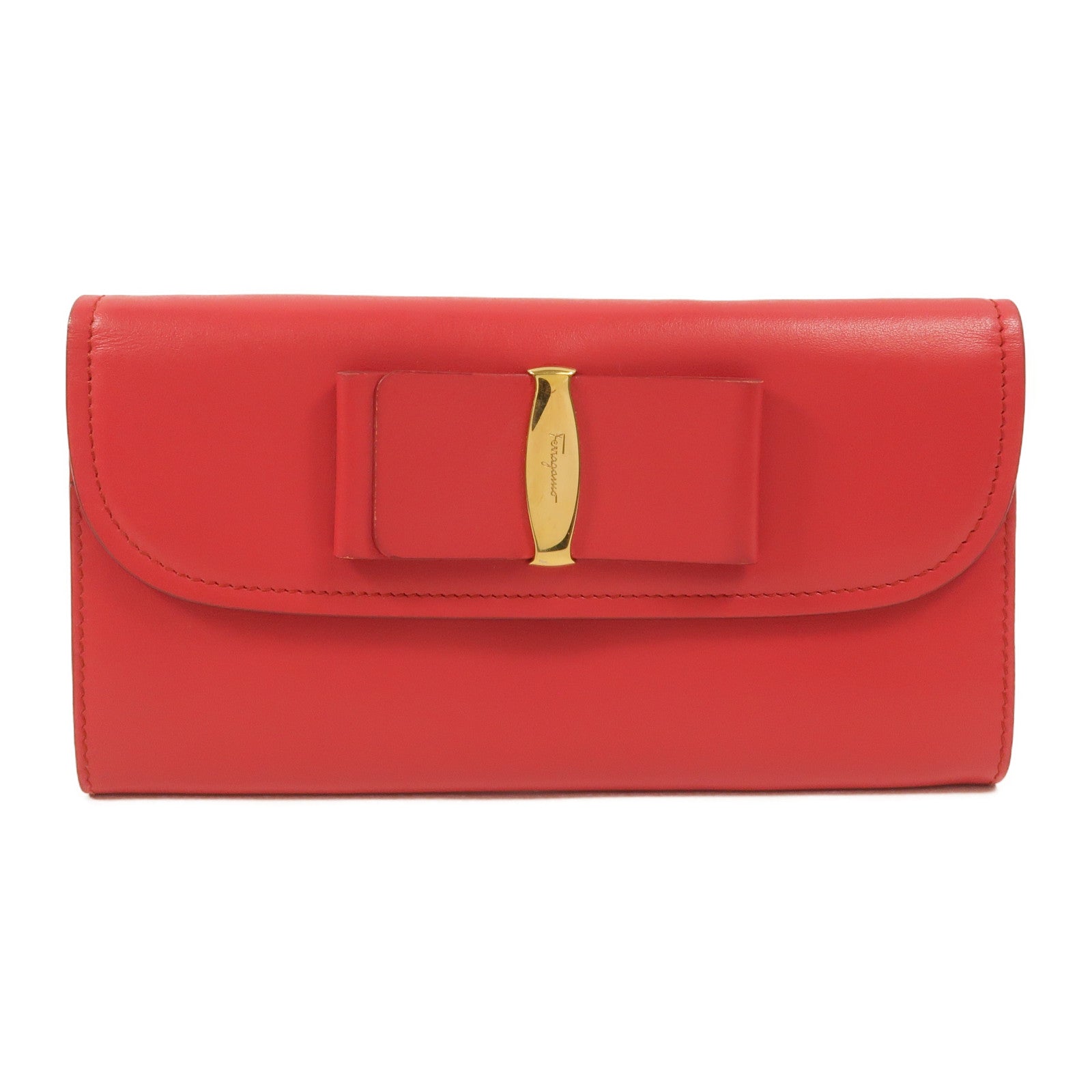 Salvatore Ferragamo 牛皮皮革Vara Bow Continental Wallet錢包