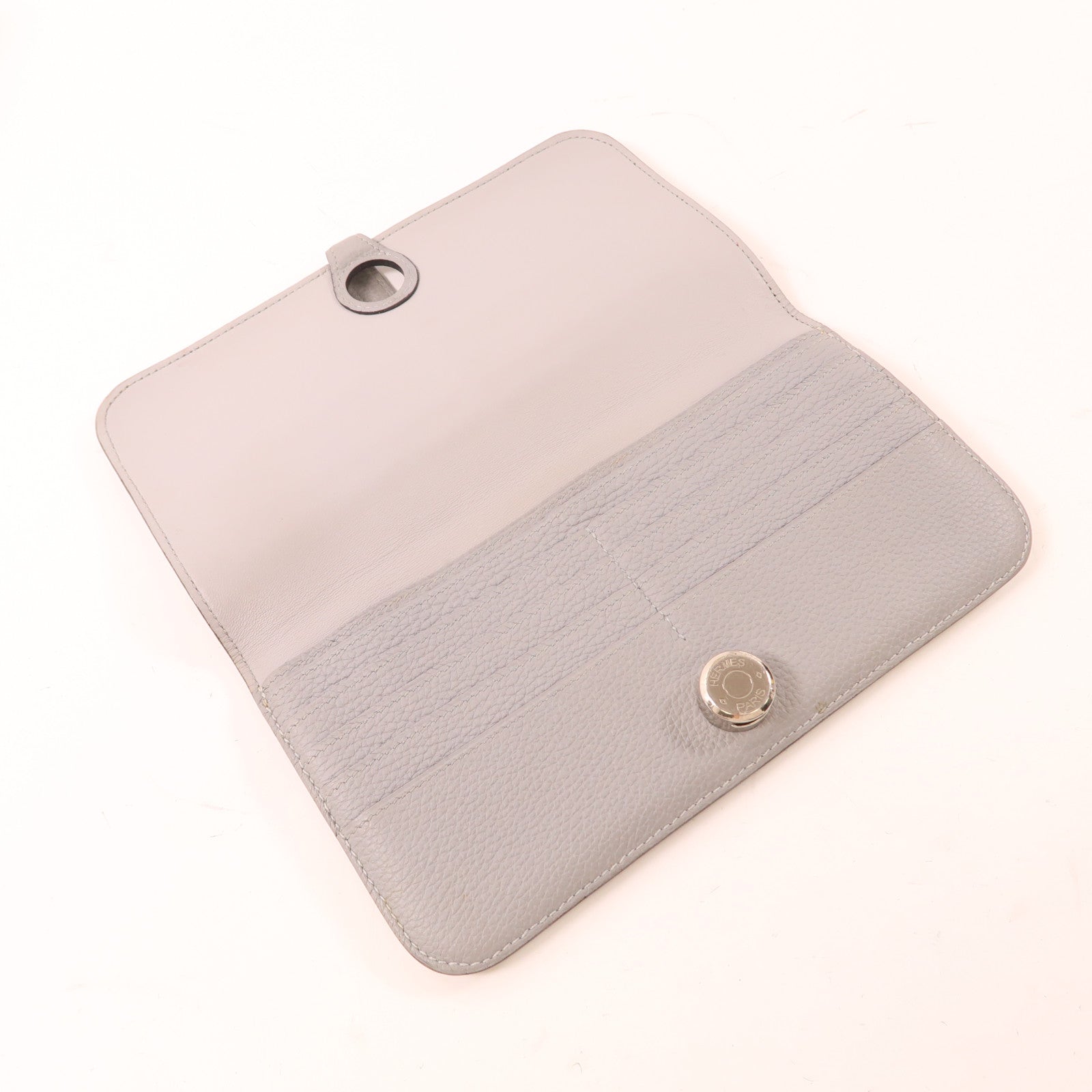 HERMES (PRICE DOWN) PHW Dogon MM Wallet Togo Leather Gray Grey